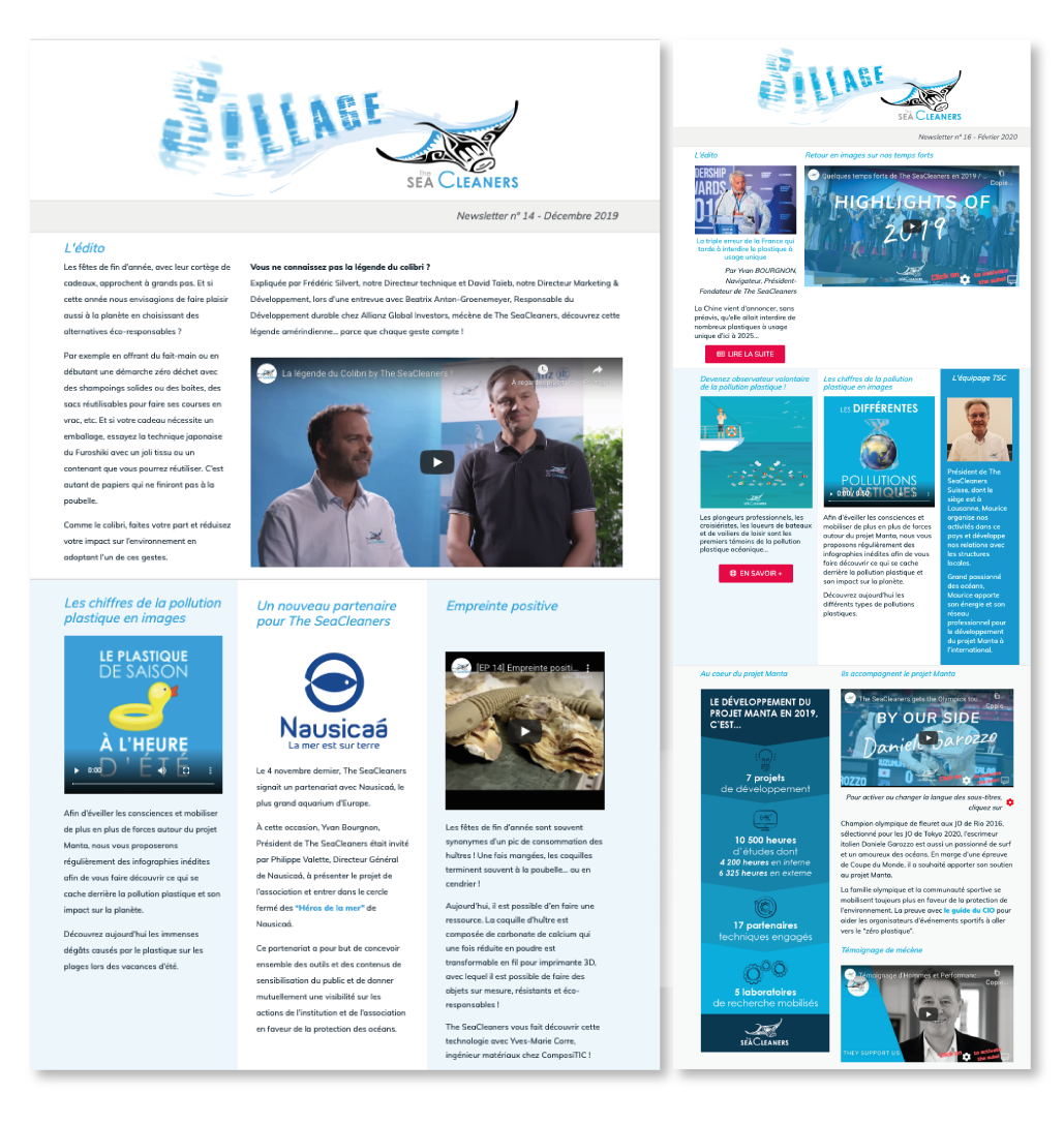 Création est gestion d'une Newsletter mensuelle - Wordpress / Mailchimp