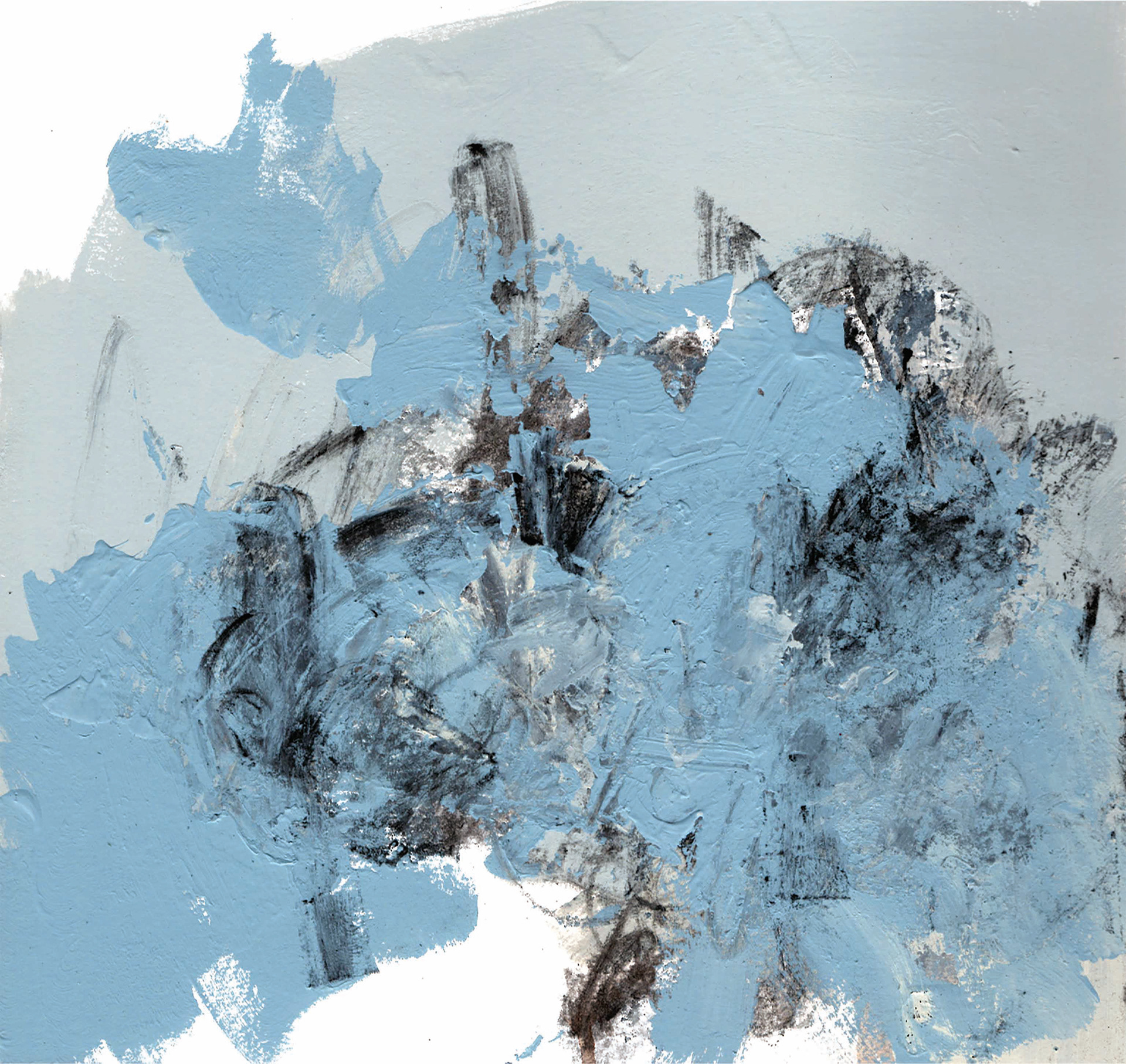 Above Sea Level No. 1 | 2021 | 10 1/4 x 9 5/8 in. | Watercolor, enamel, and charcoal on museum 8-ply matboard | Available