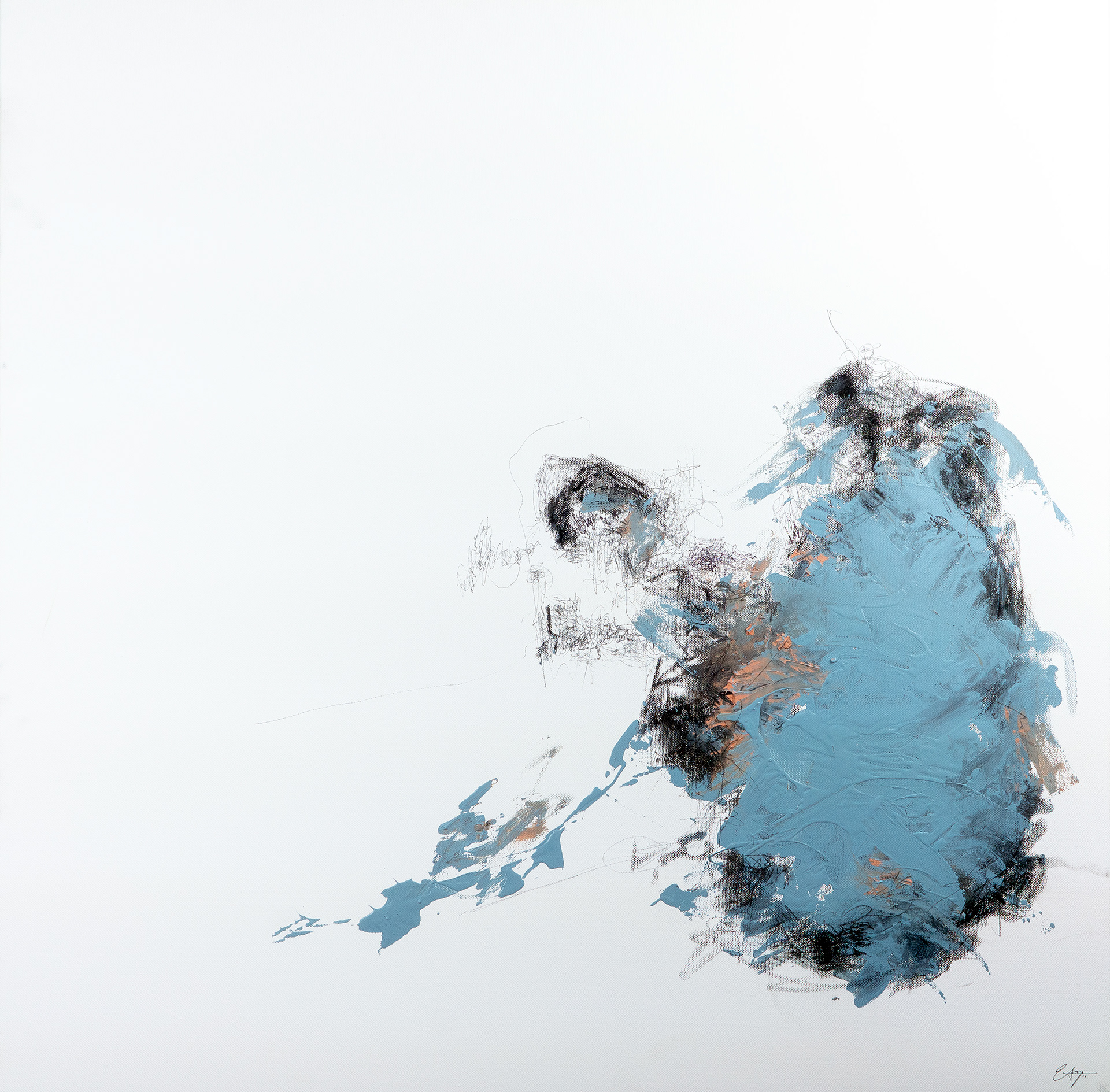 Nose bleed | 2018 | 36 x 36 in. | Ink, enamel and oil on canvas | Available