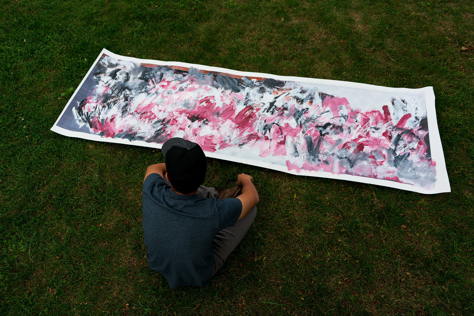 Con Calma | 2020 | 36 x 104 in. | Acrylic and charcoal on paper | Available