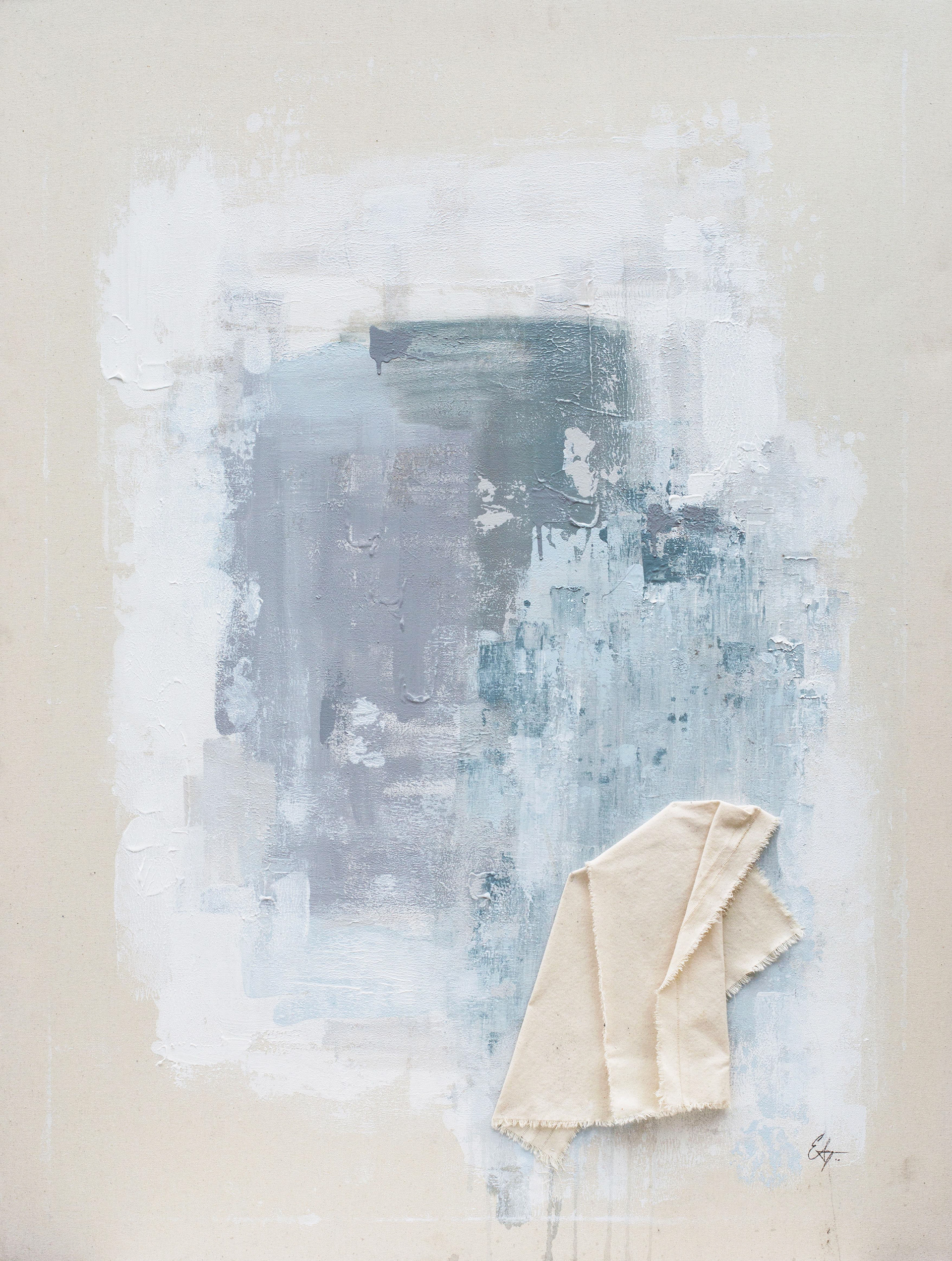 Allein | 2016 | 36 x 48 in. | Acrylic, enamel, and hand-stitched muslin on canvas | Available