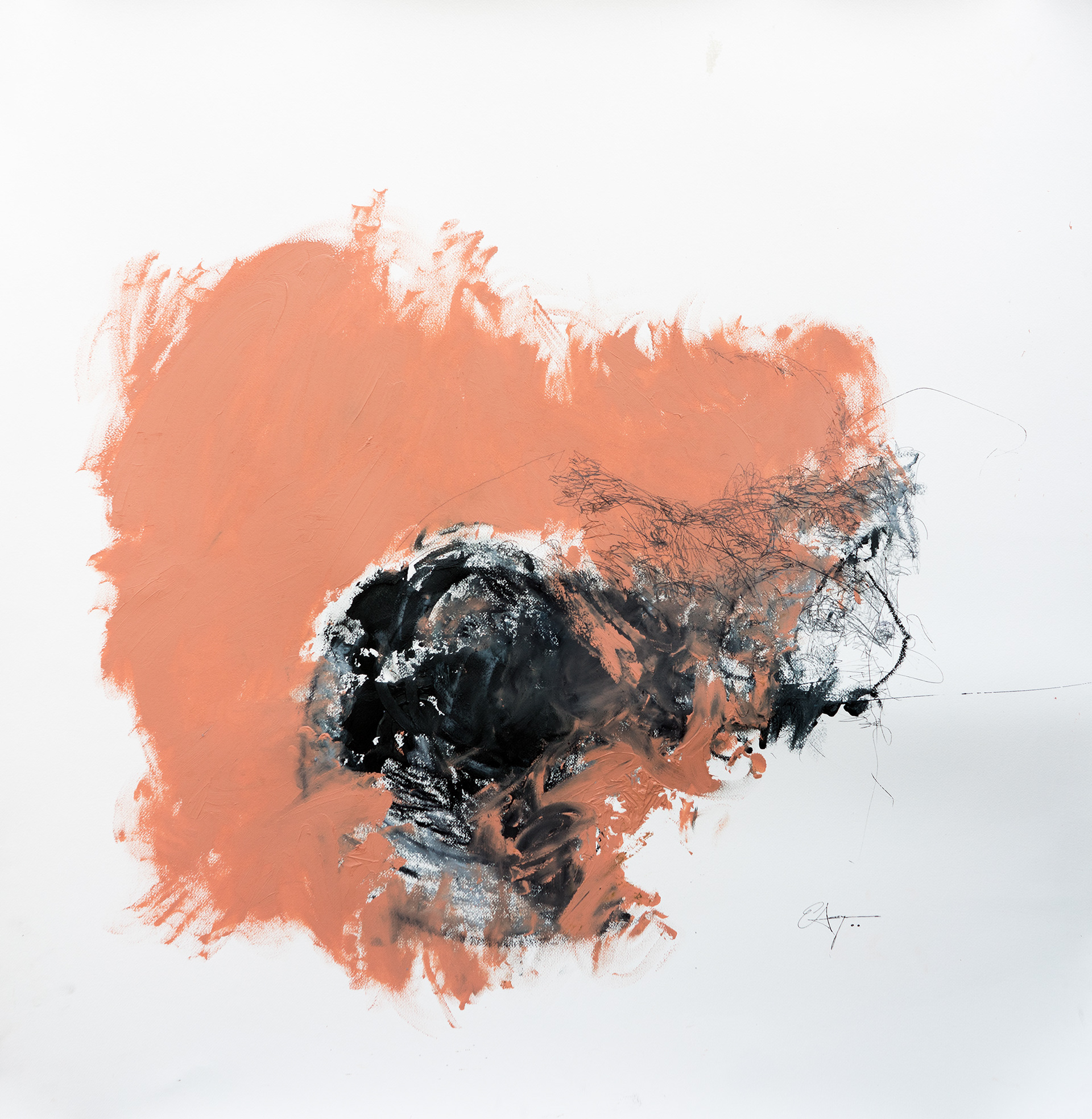 Flesh Tones For the Monsters In My Head | 2018 | 40 x 43 in. | Oil, ink, pencil and enamel on paper | Available