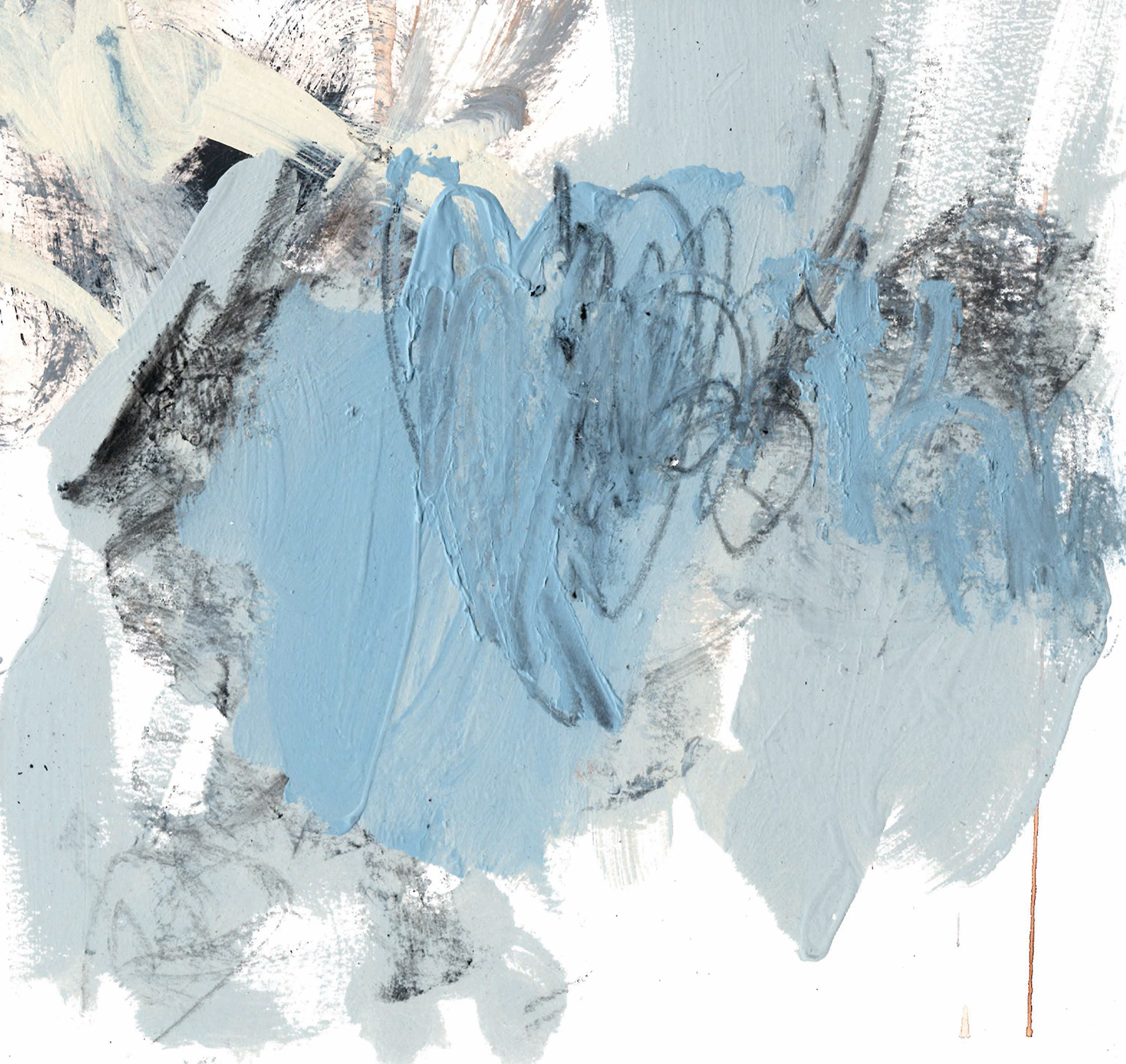 Above Sea Level No. 6 | 2021 | 10 1/4 x 9 5/8 in. | Watercolor, enamel, and charcoal on museum 8-ply matboard | Available