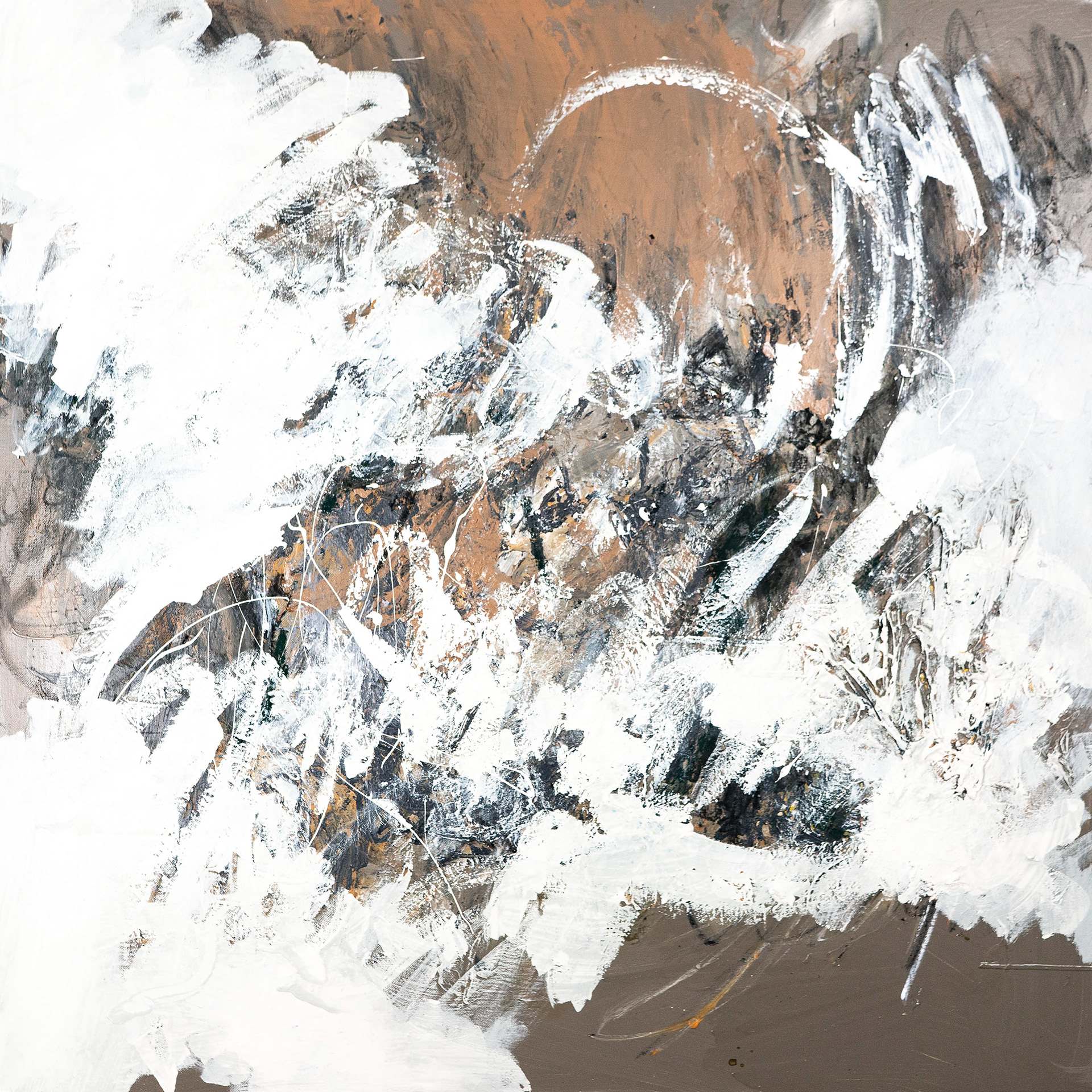 Earning My Wings | 2020 | 36 x 36 in. | Oil, enamel, & charcoal on canvas | Available