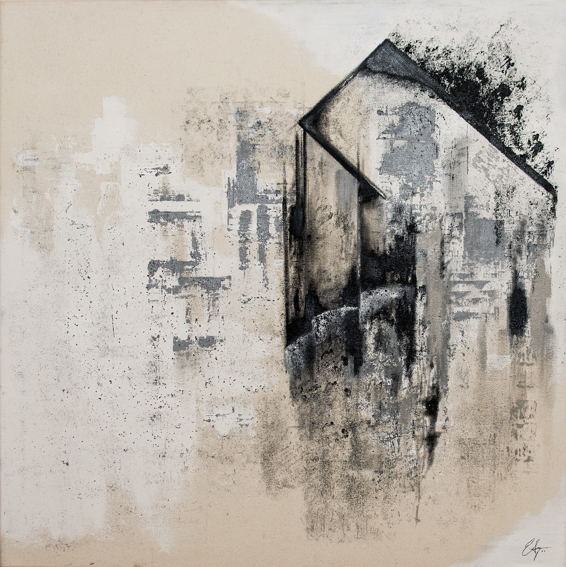Hero | 2015 | 36 x 36 in. | Acrylic, enamel and pastel on canvas | Available
