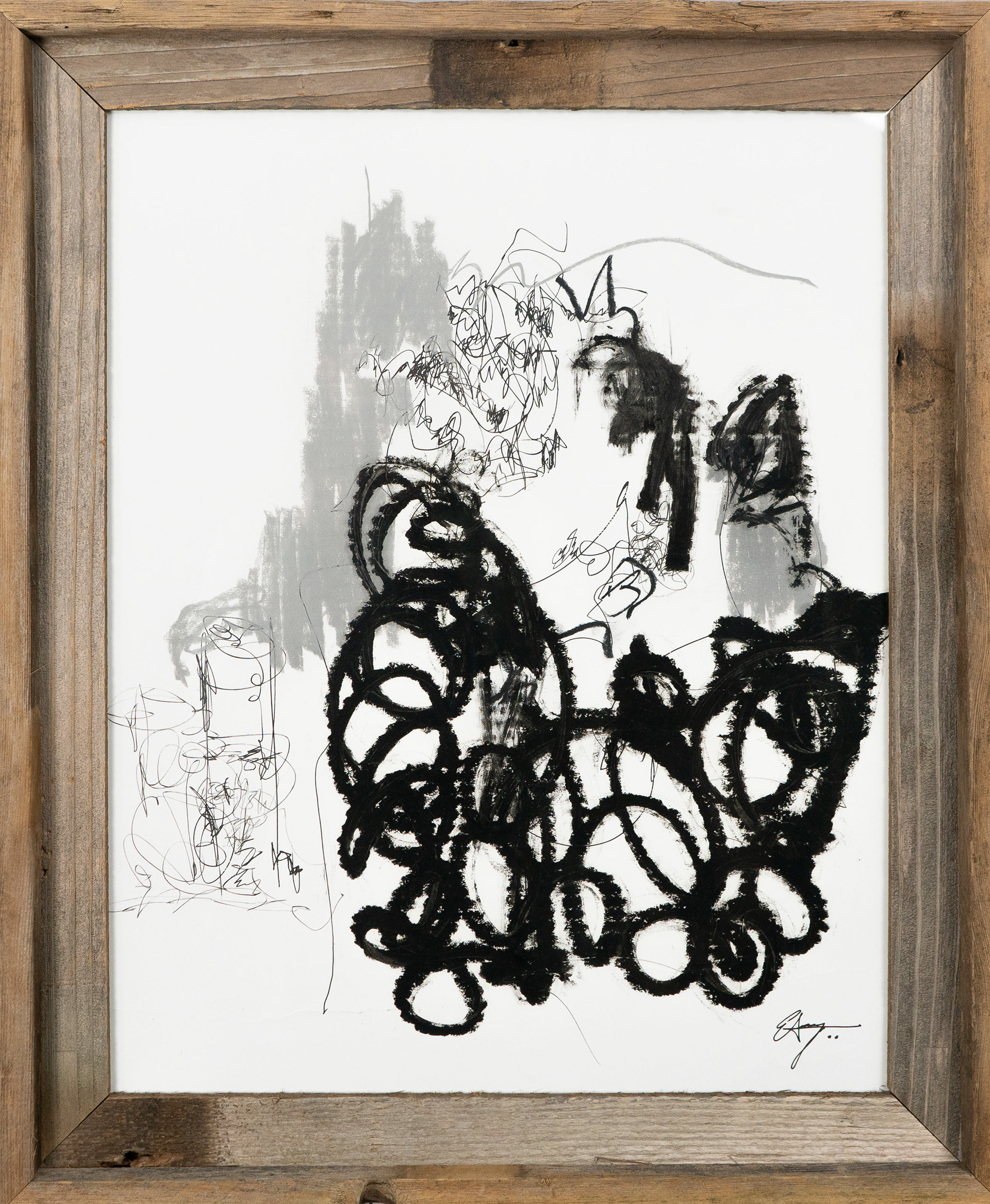 Libertad | 2018 | 16 x 20 in. | Oil + ink on paper presented inside of a natural grey barnwood frame | Private Collection