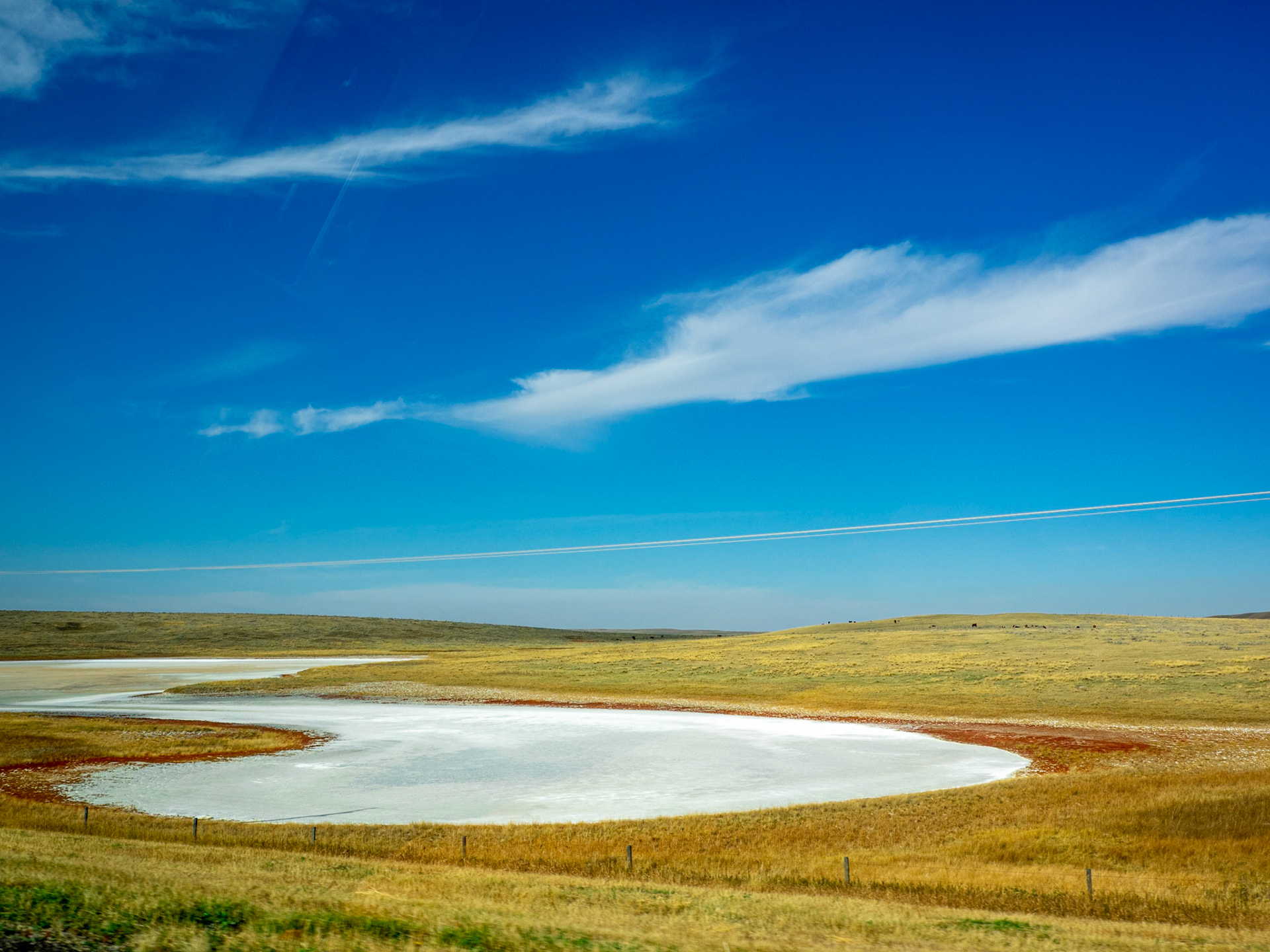 Salt ponds in Saskatchewan