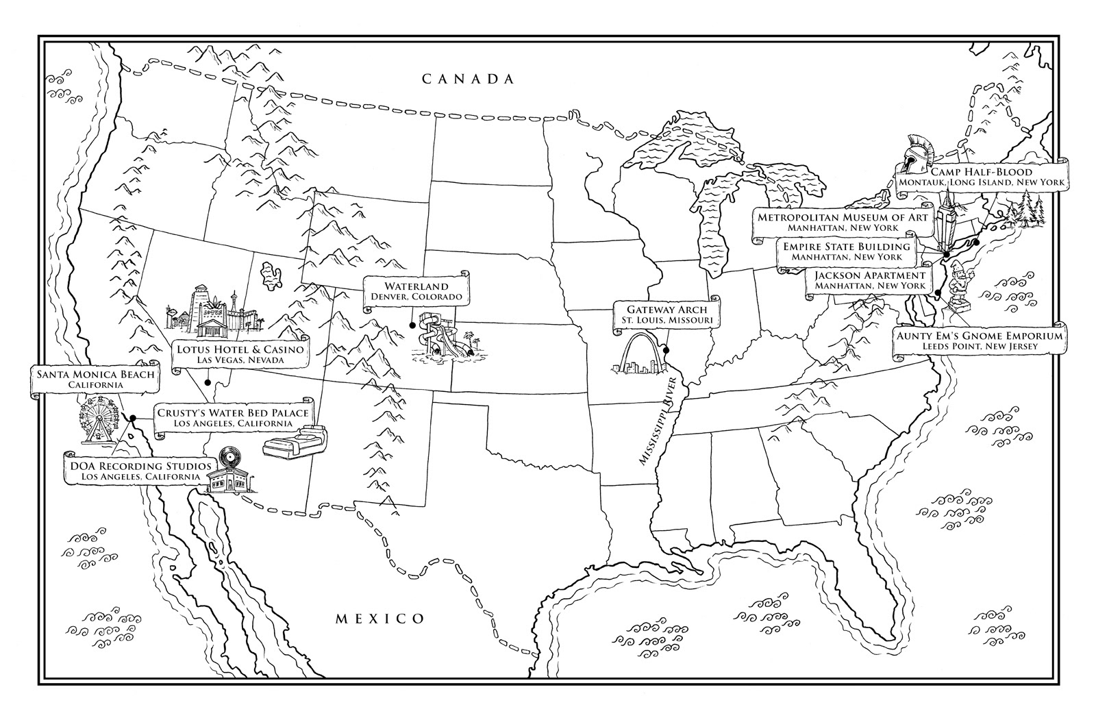 This is a map of Camp Half-Blood from the Percy Jackson series