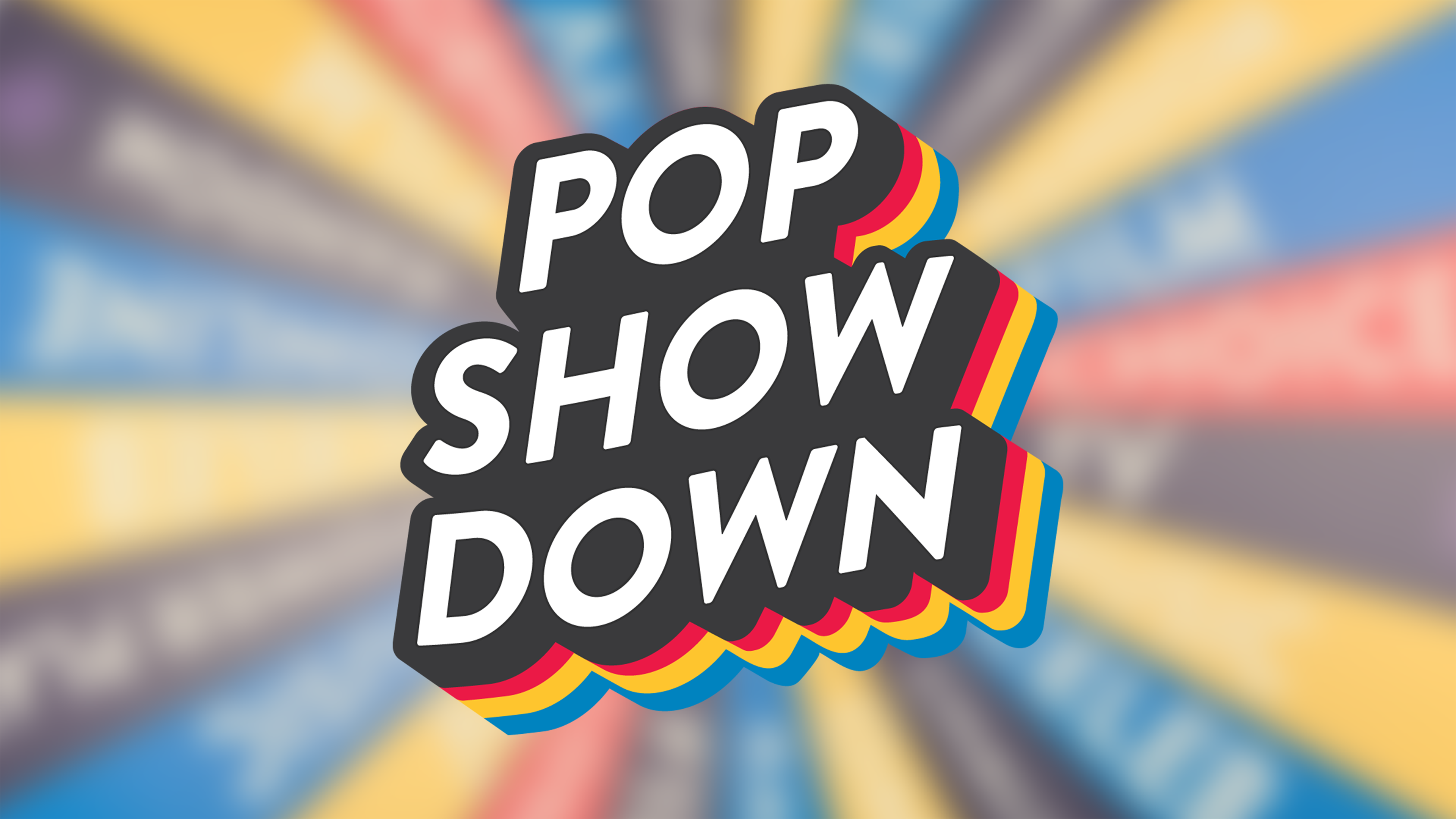 Pop Showdown's logo and background that I had input in creating