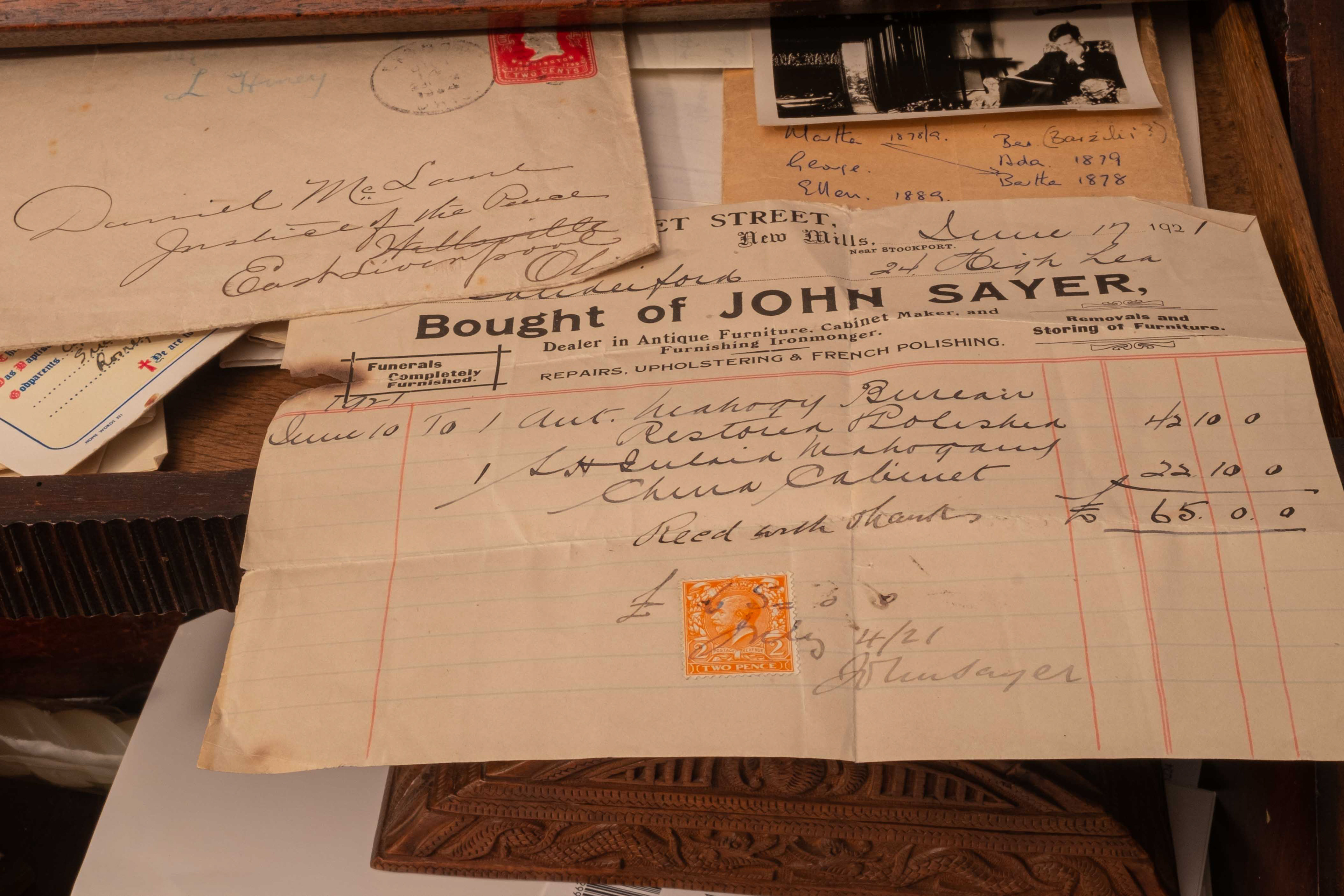 Invoices and Letters - from 'My Grandmothers Desk'