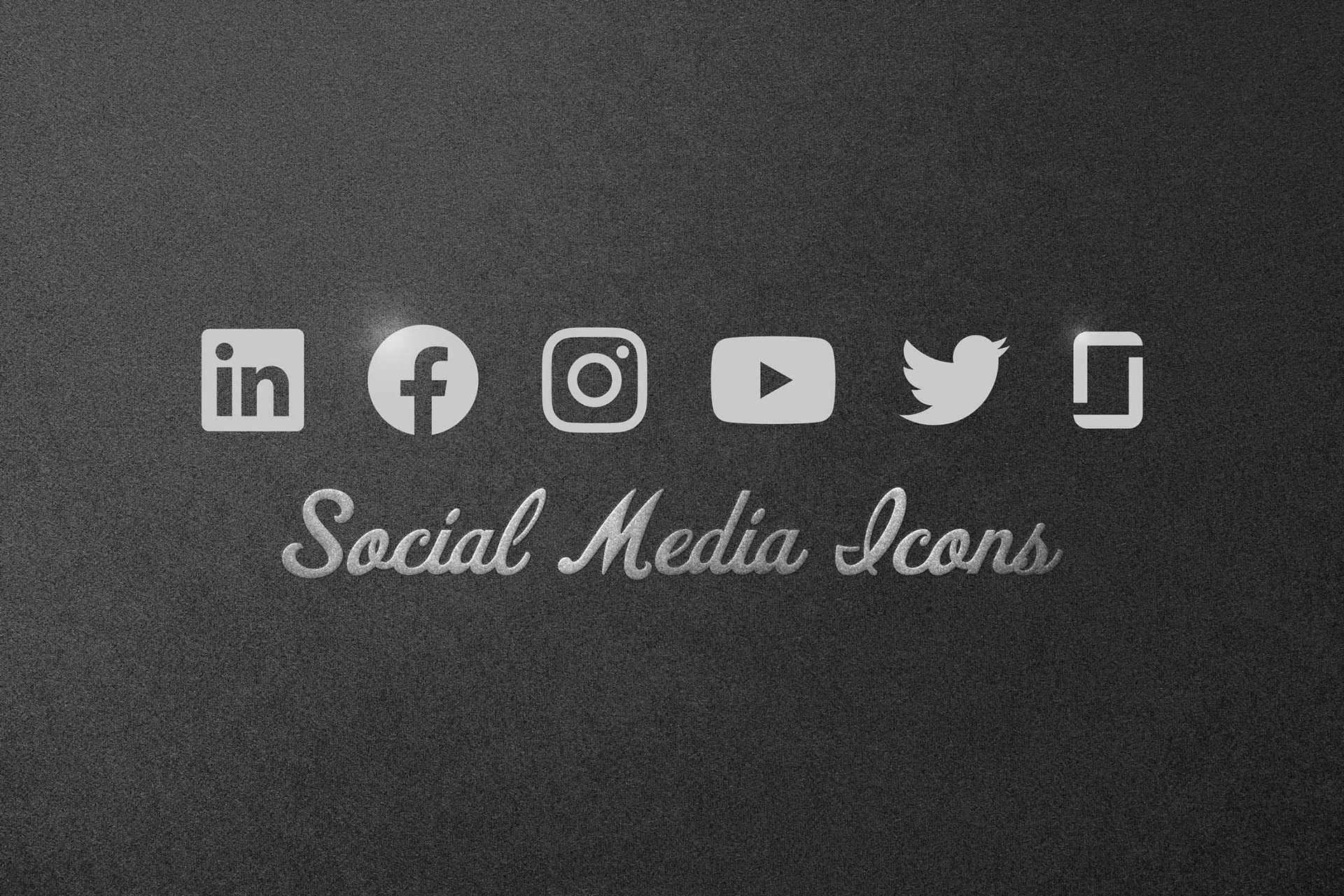 Customized and standardized social media icons.