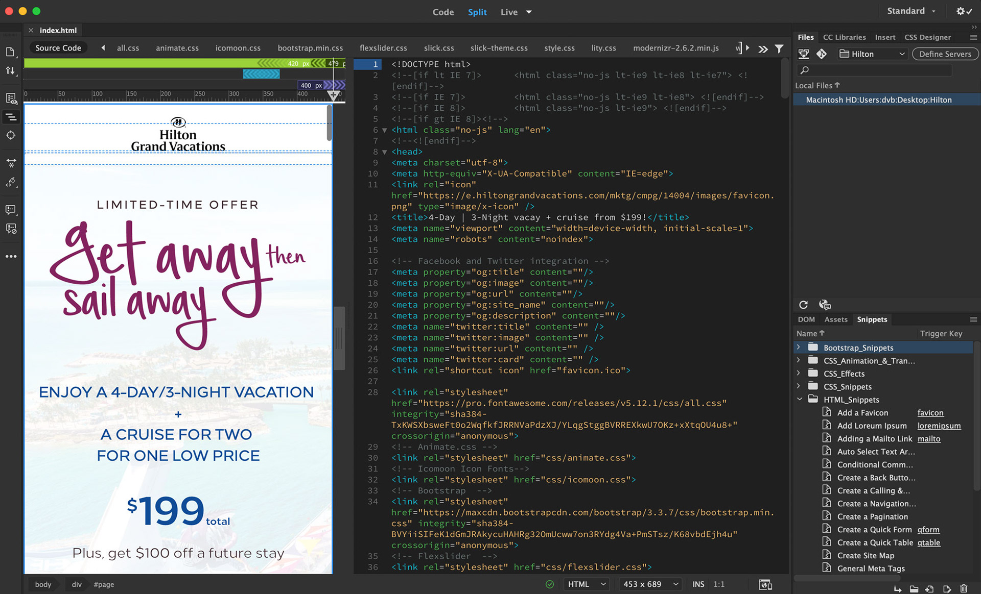 Coded in Adobe Dreamweaver. Mobile version. Cross-platform compatible + tested and debugged.