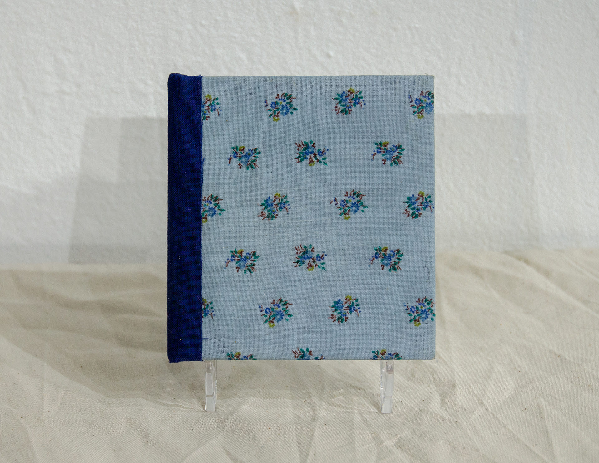 'For Noah,' 2021. Hand bound book, hand embroidery on tulle