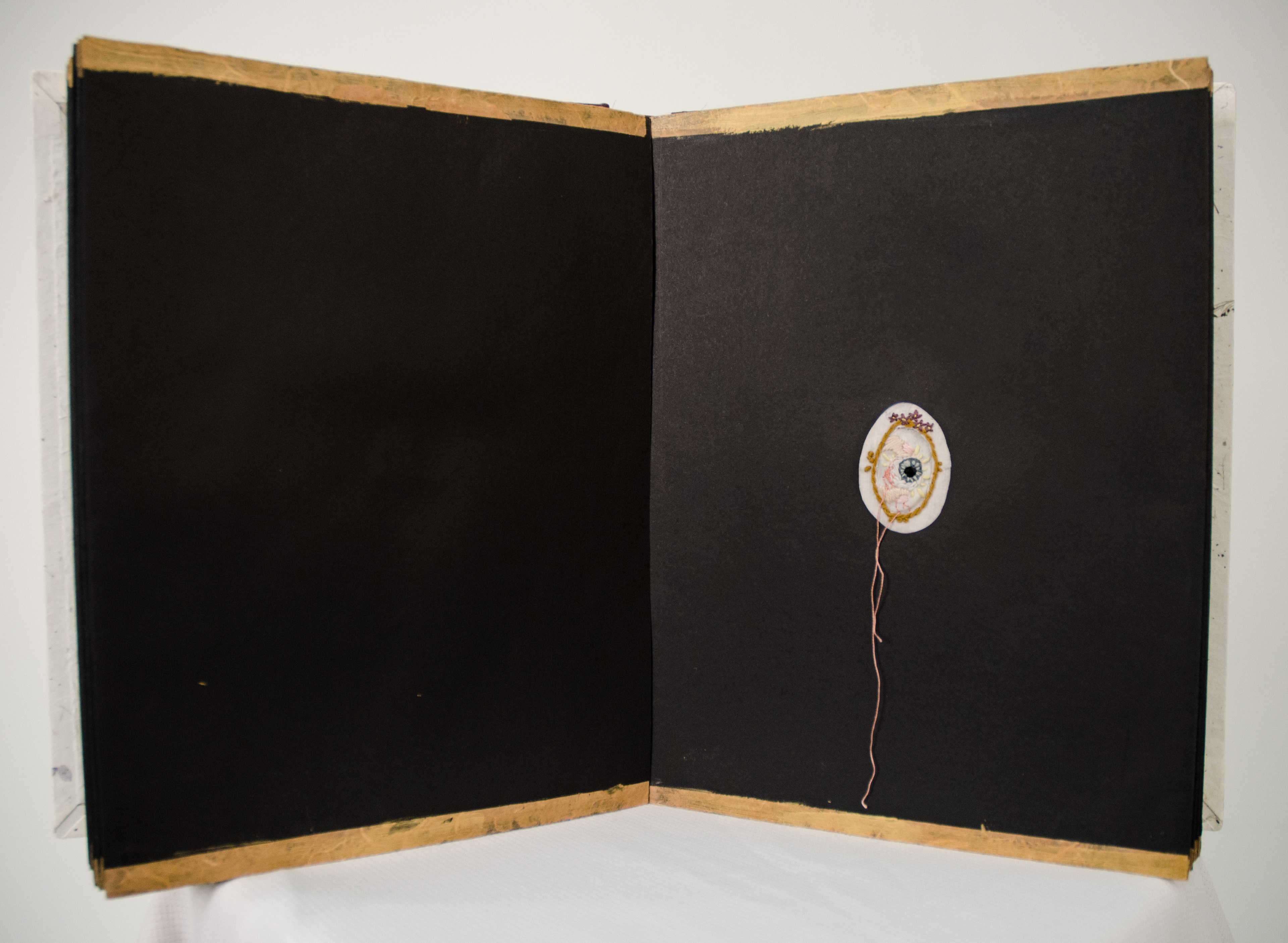 Untitled, 2018. Hand bound book and hand embroidery.