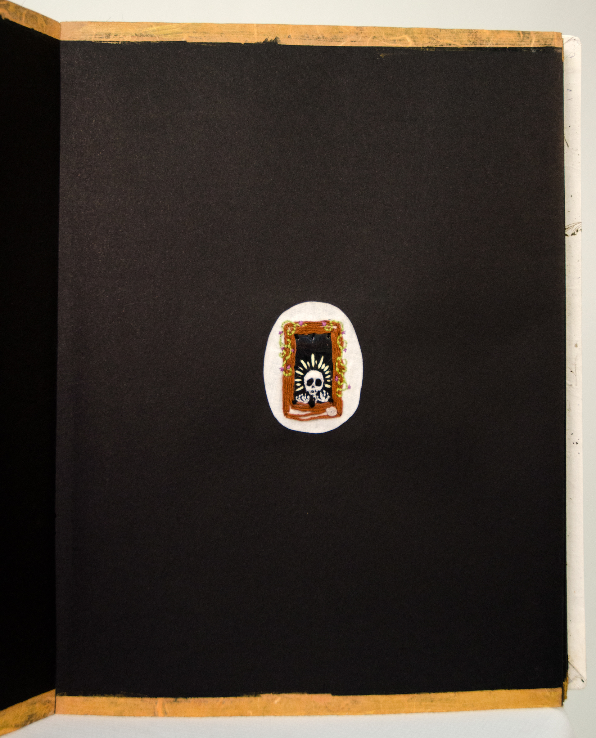 Untitled, 2018. Hand bound book and hand embroidery.