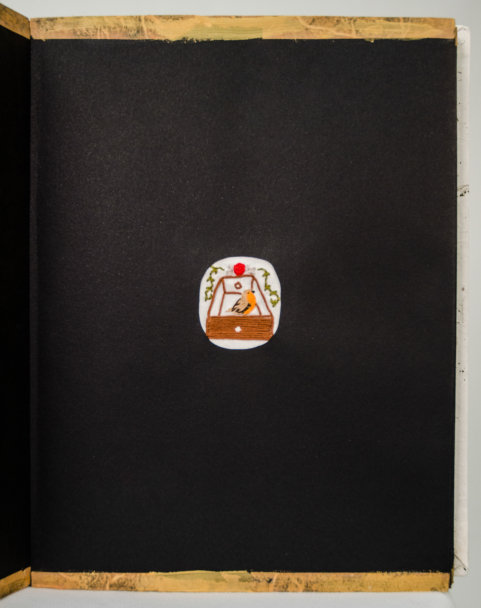 Untitled, 2018. Hand bound book and hand embroidery.