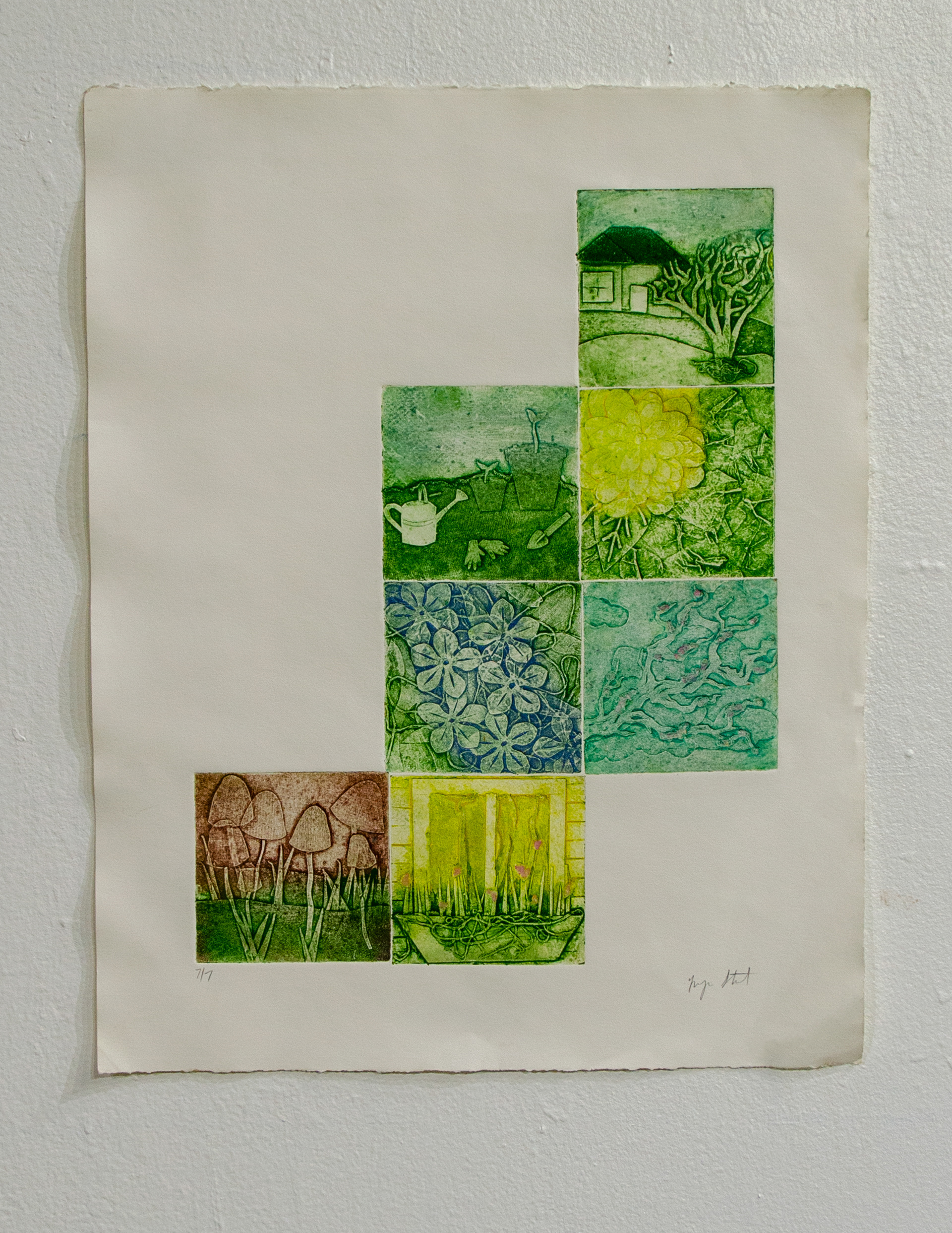 'Garden,' 2017. Collograph, edition of 7.