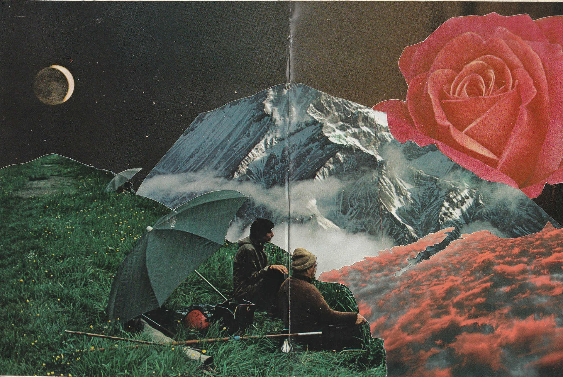 Untitled Book of Collages, 2020. Hand bound book, collaged found images.