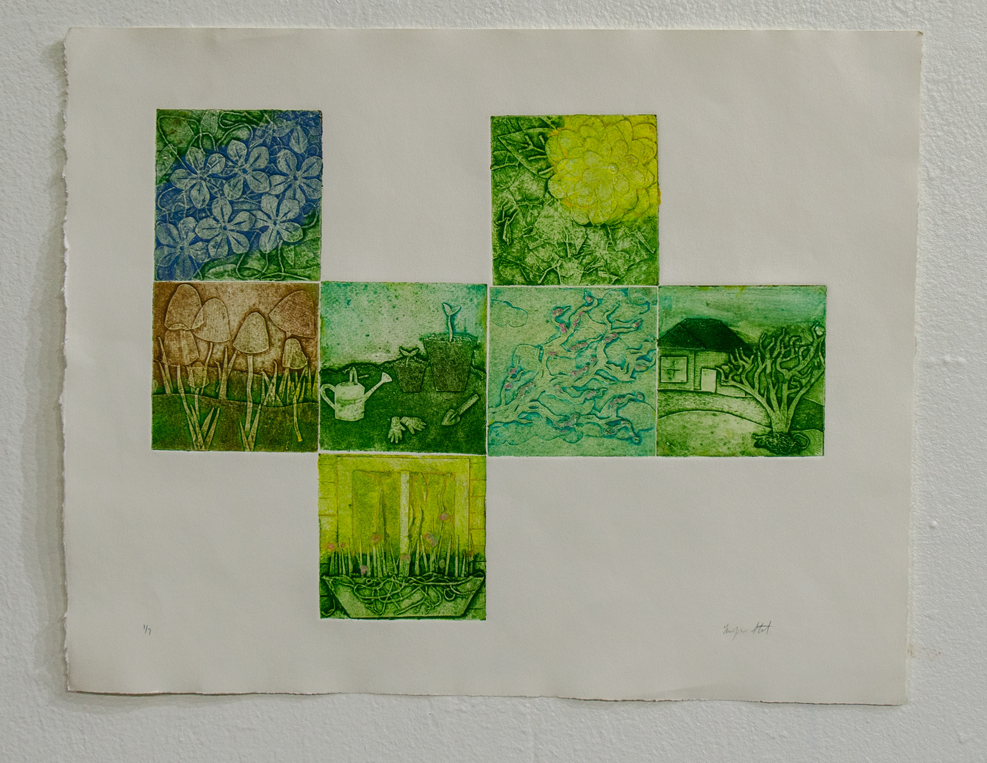 'Garden,' 2017. Collograph, edition of 7.