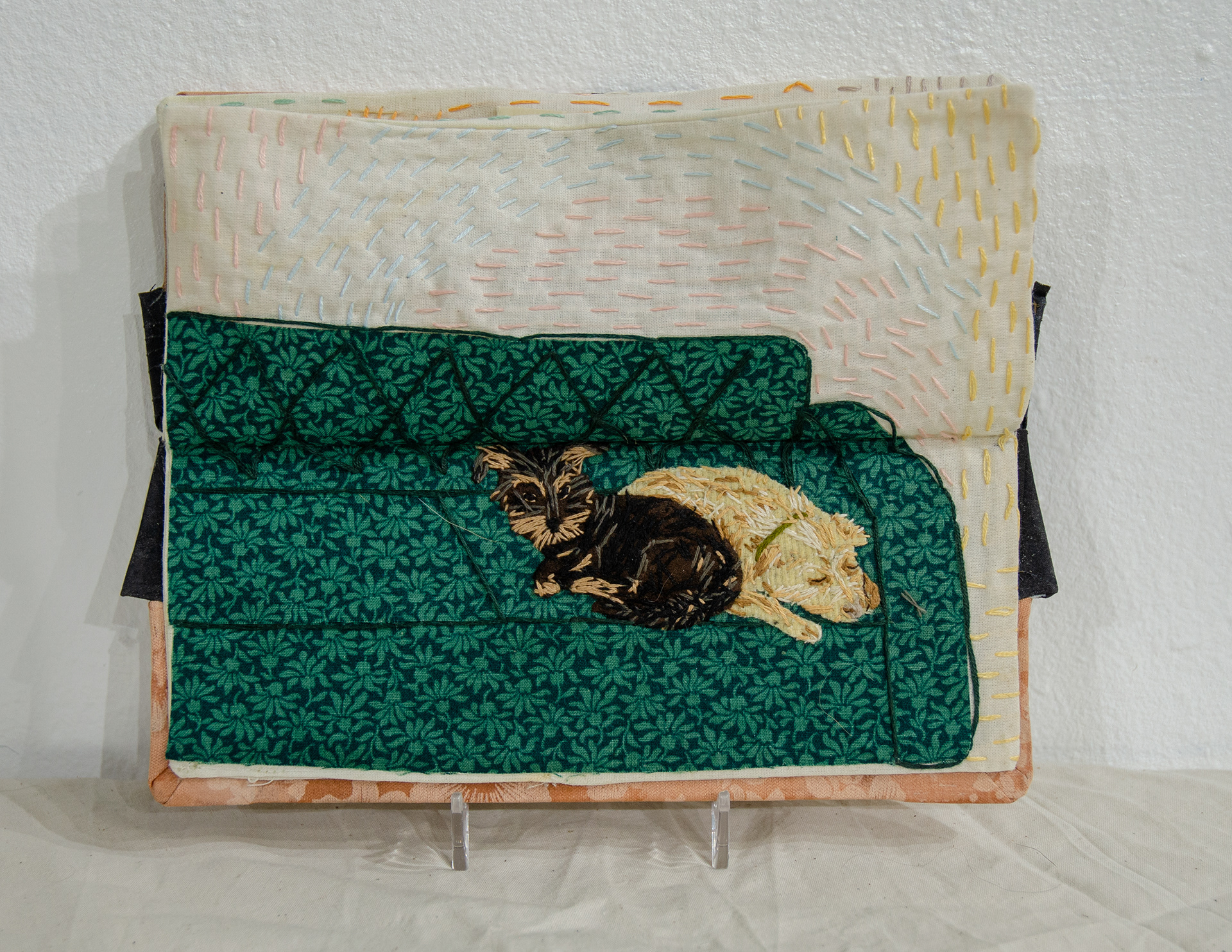 'East 50th Street,' 2021. Hand bound book, applique, hand embroidery.