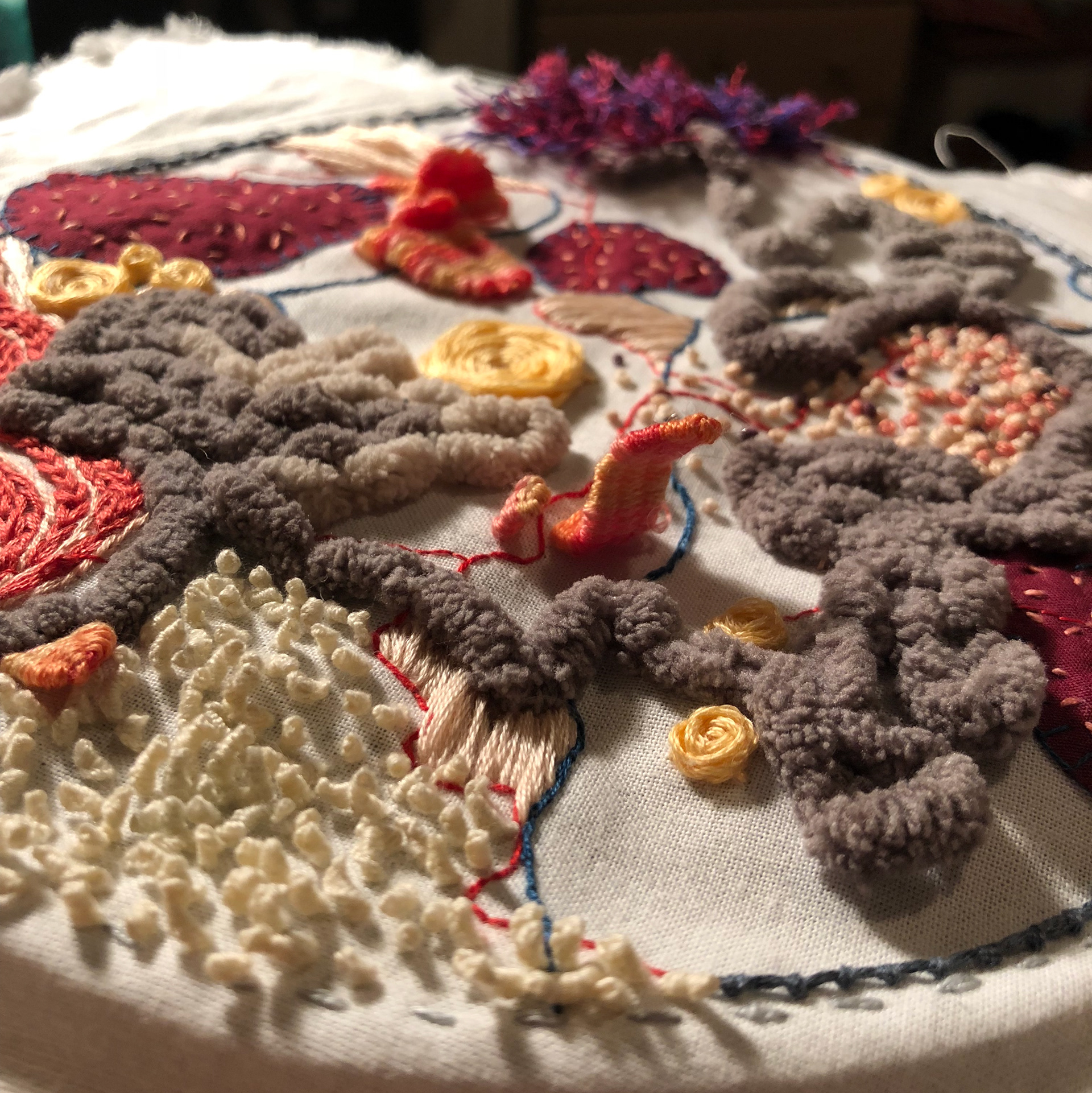 Detail of 'Body Sampler,' 2018. Hand embroidery