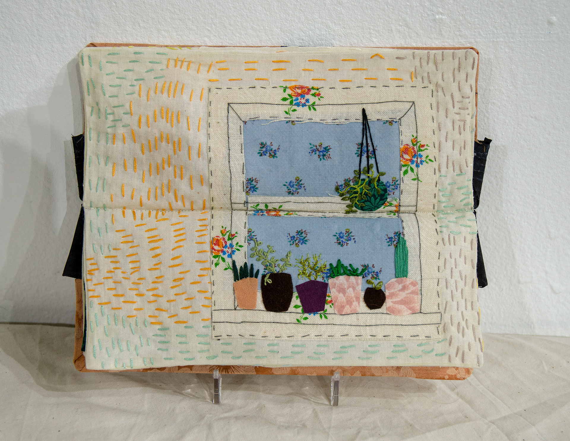 'East 50th Street,' 2021. Hand bound book, applique, hand embroidery.