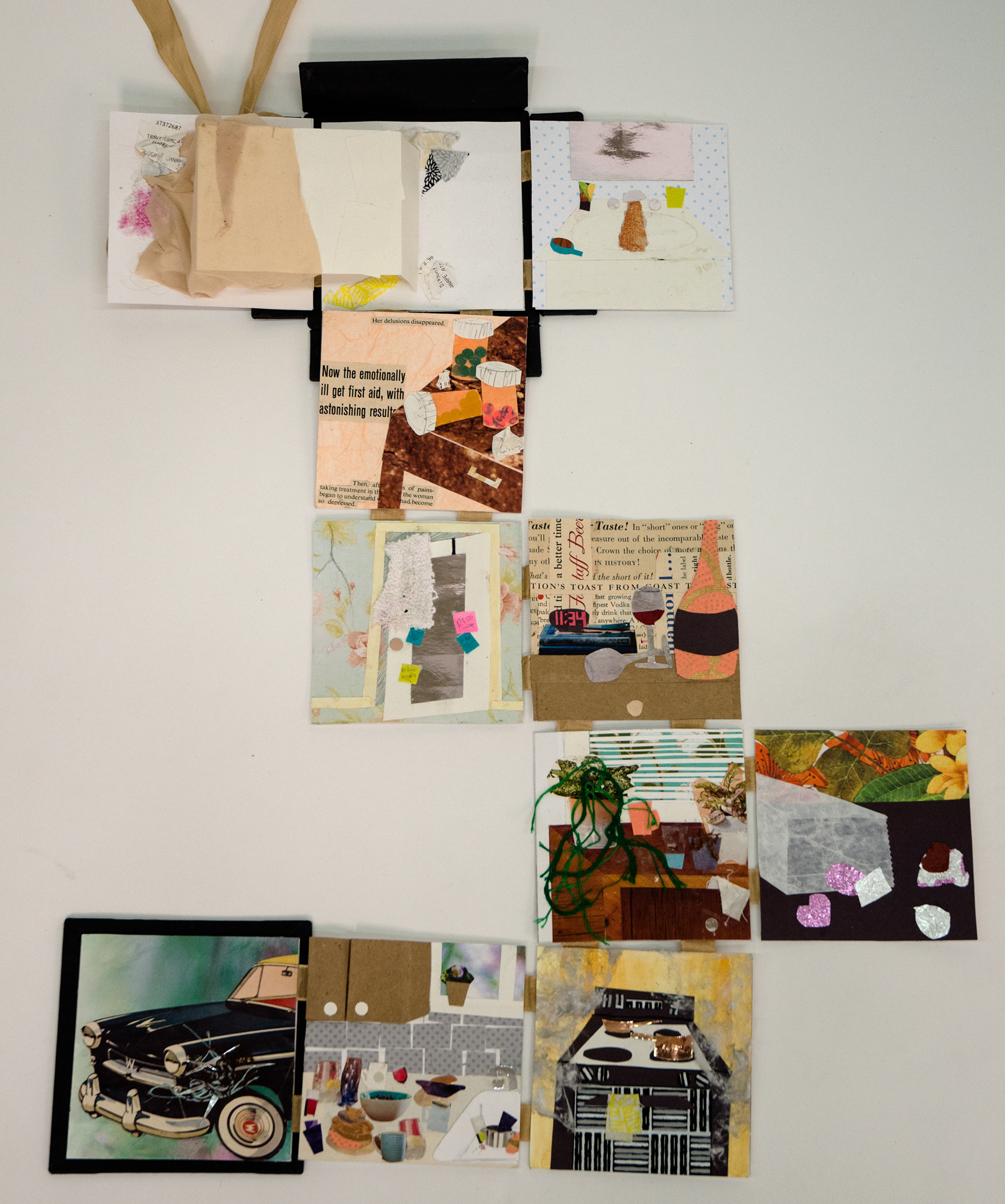 'Portrait of a House,' 2017. Handbound book, collage.