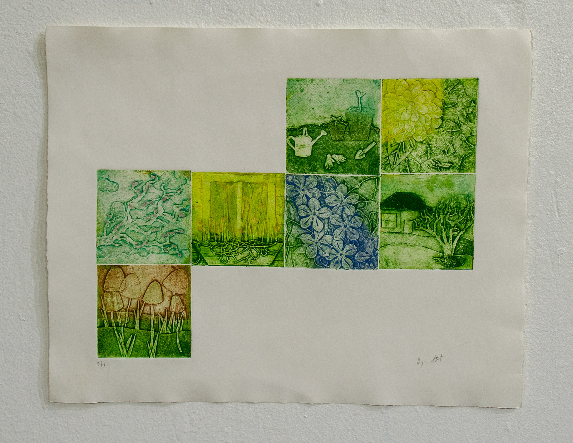 'Garden,' 2017. Collograph, edition of 7.