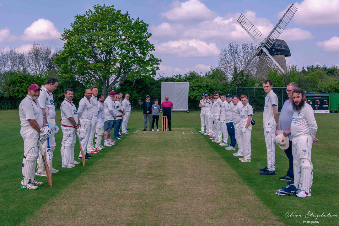 Teams Line Up at start of match in Memory of Steve Dart.