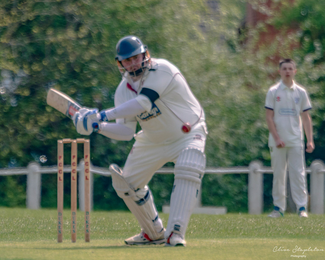 Jamie Abbott batting for New Bradwell Cricket Club