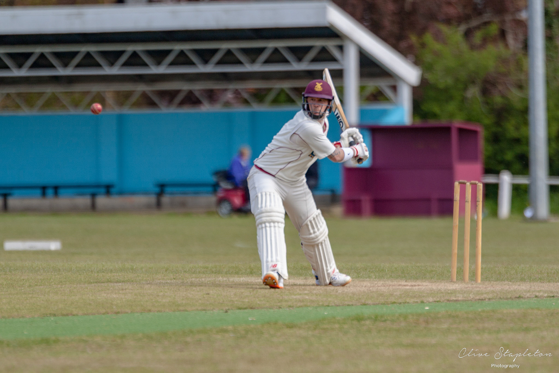 Will Smith batting for New Bradwell 2nd XI. Will went on to score 93 not out playing a major part in the 5 wickets win over Drayton Parslow.