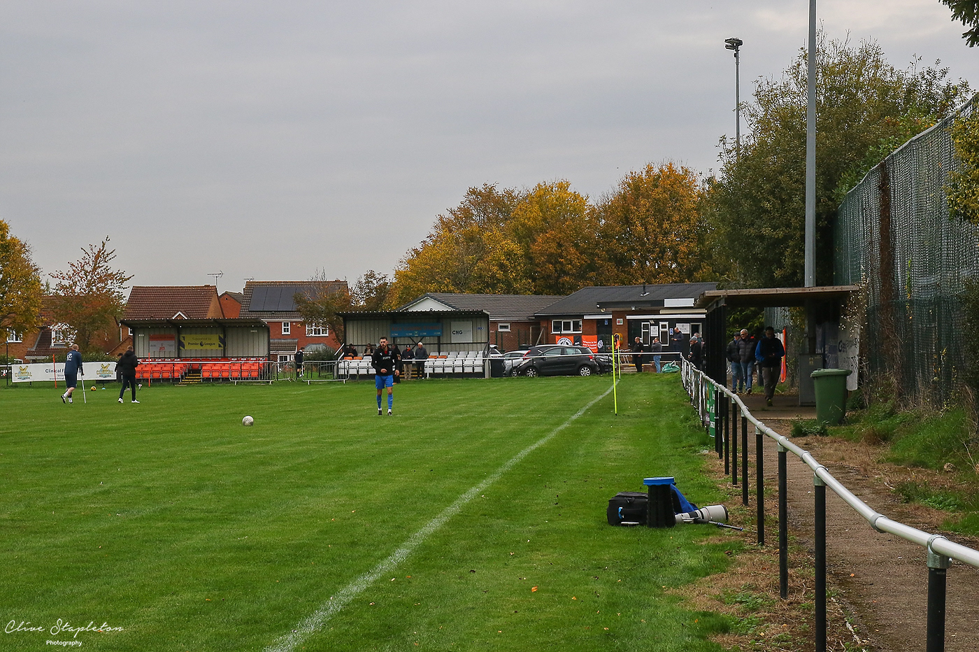 The small Stands with Clubhouse and Changing rooms behind