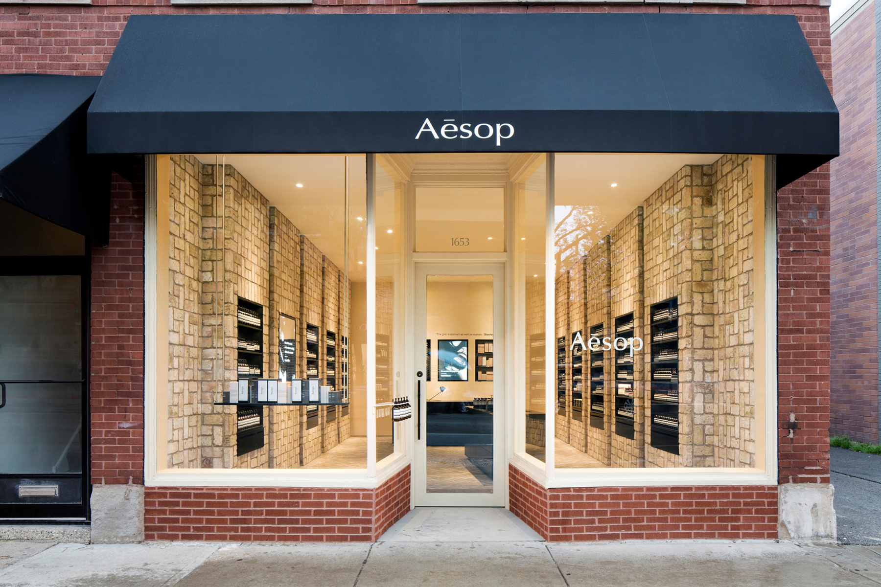 View of Aesop Bucktown retail renovation in Chicago