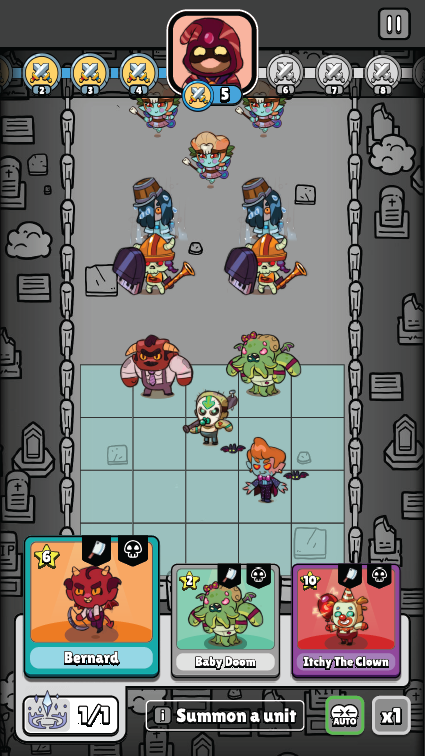 Wireframe of summon with choices