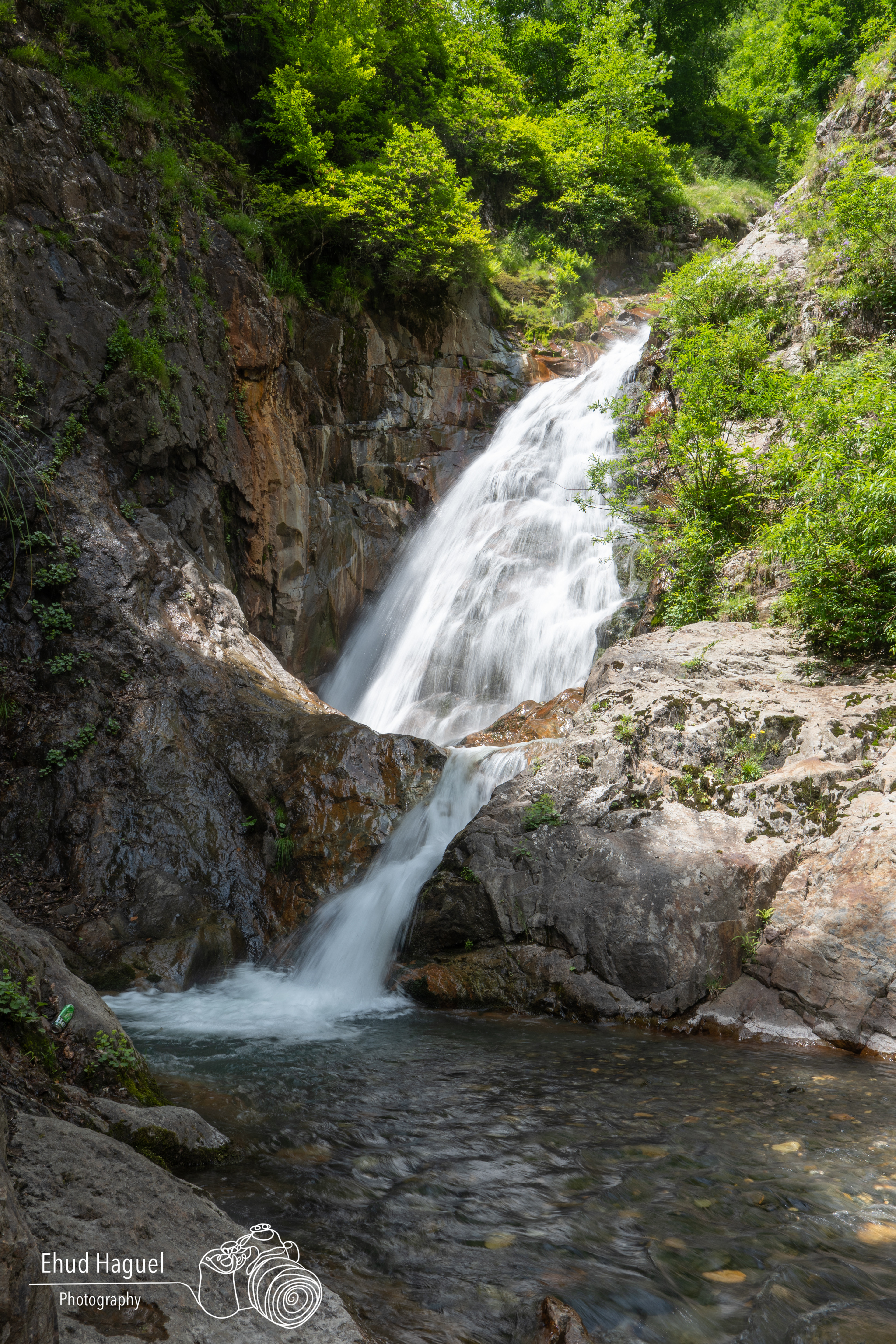 Long exposure waterfall with silky water flow, landscape photography Georgia
