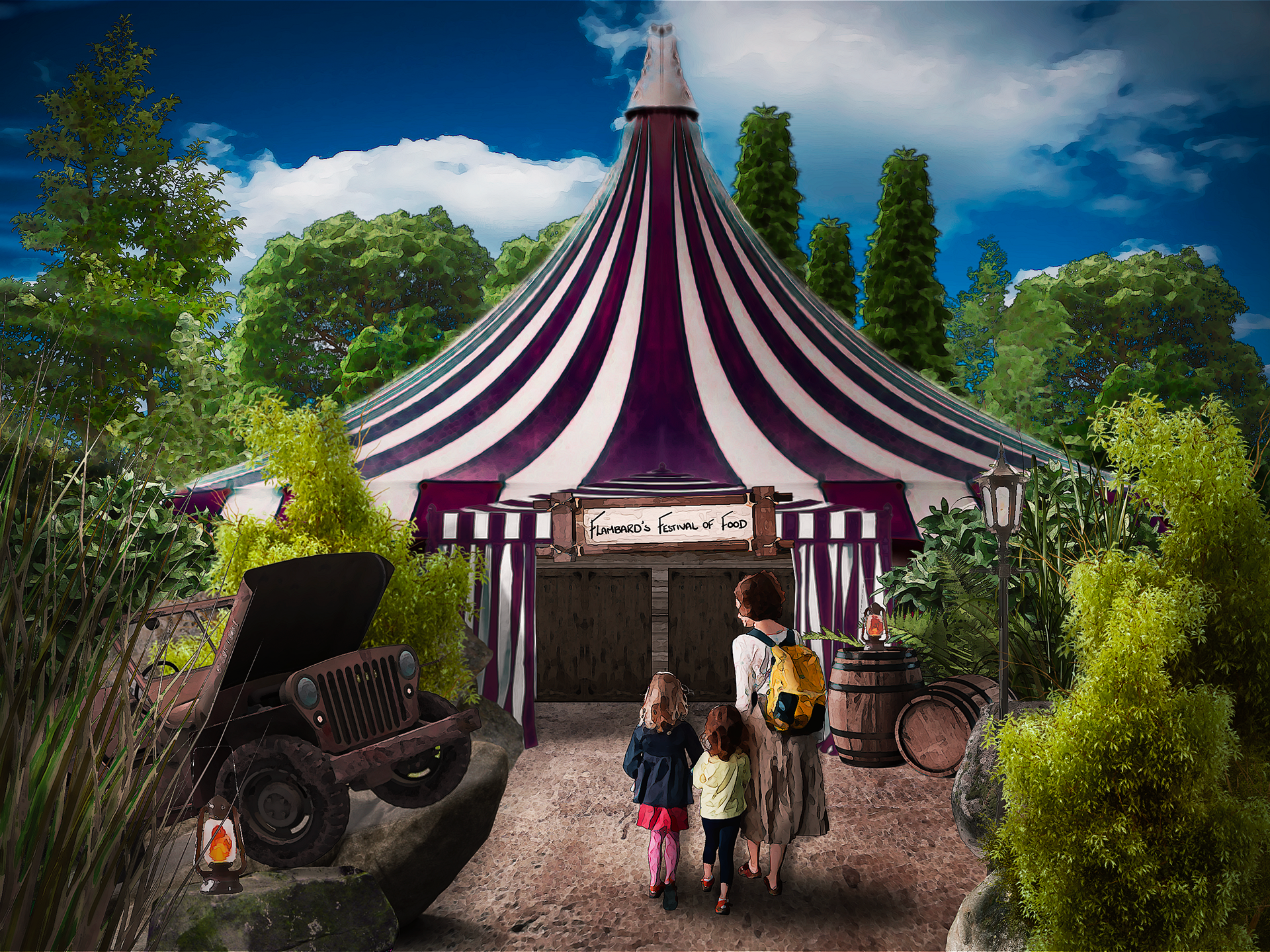 Flambard’s Festival Of Food - Concept Art (Exterior) [Procreate & Photoshop]
