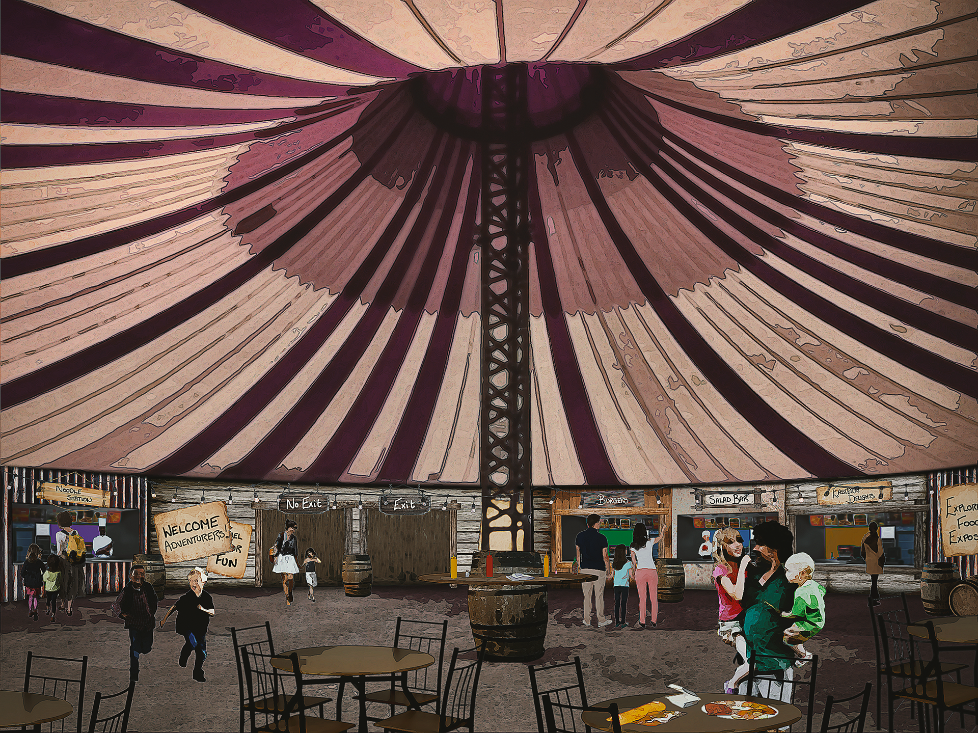 Flambard’s Festival Of Food - Concept Art (Interior) [Procreate & Photoshop]