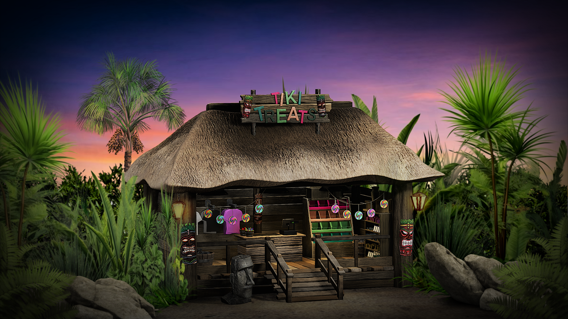 Tiki Treats - Initial Composition [Procreate]