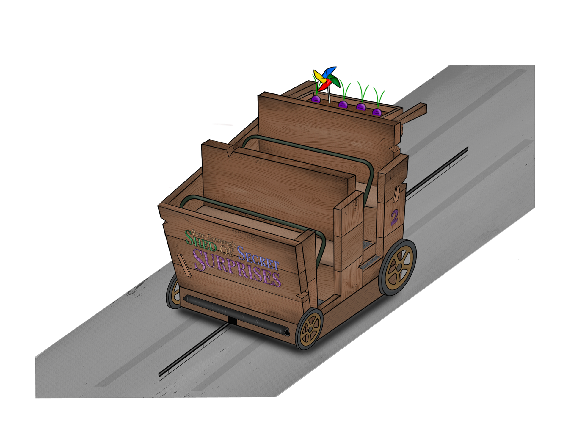 Tracked Ride Vehicle Illustration (Procreate)