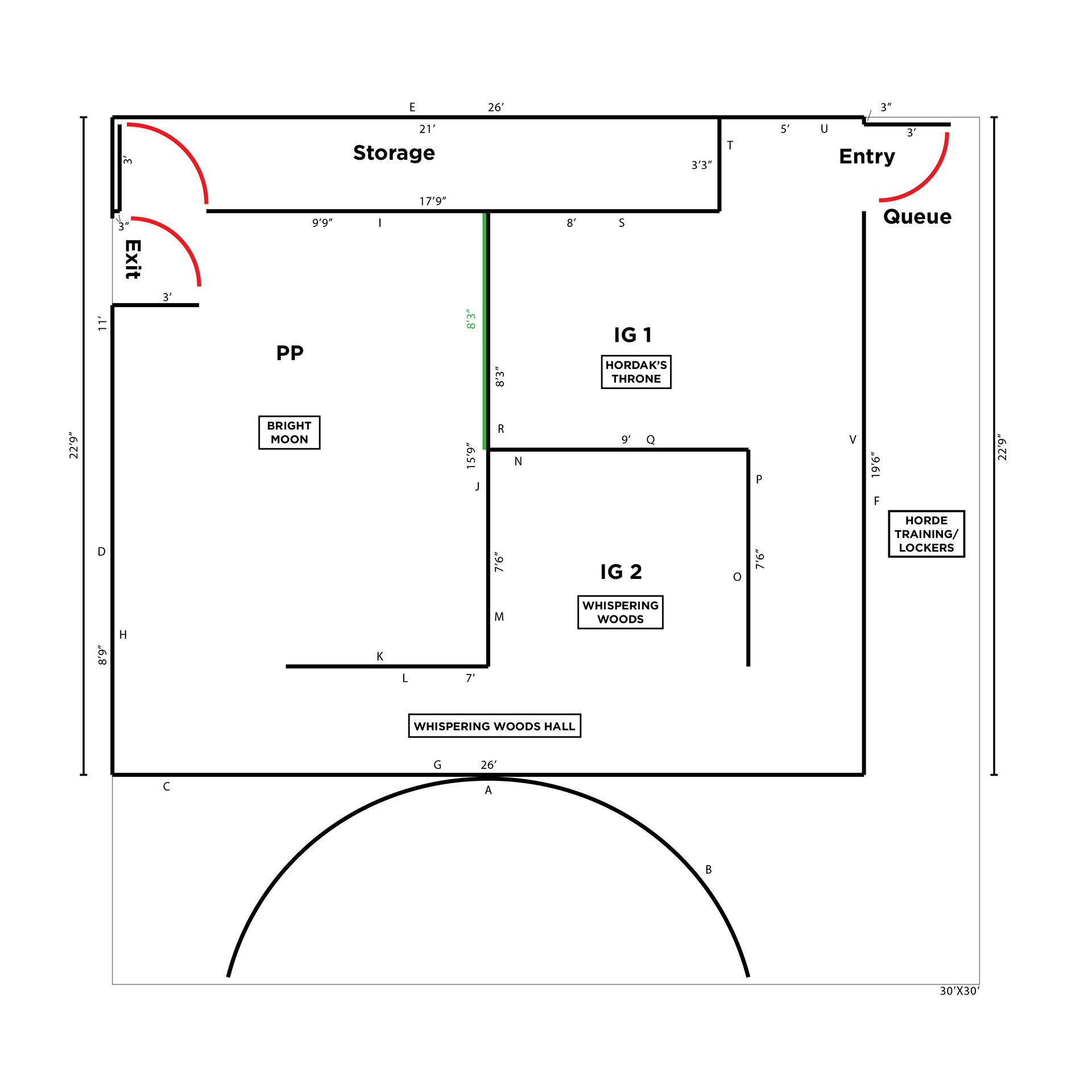 This was our final layout for the exhibit. We went through about twenty iterations and arrangements before arriving at this three zone layout for the exhibit, while also leaving room for a large display that required no queueing to see and enjoy