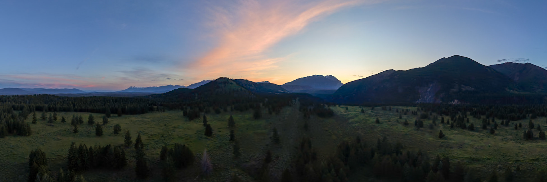Sunrise near Elko, British Columbia.