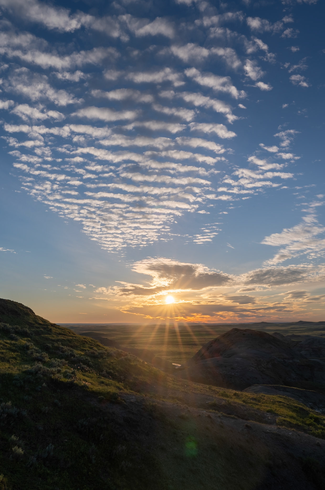 Sunset over Grasslands National Park - East Block, Saskatchewan.