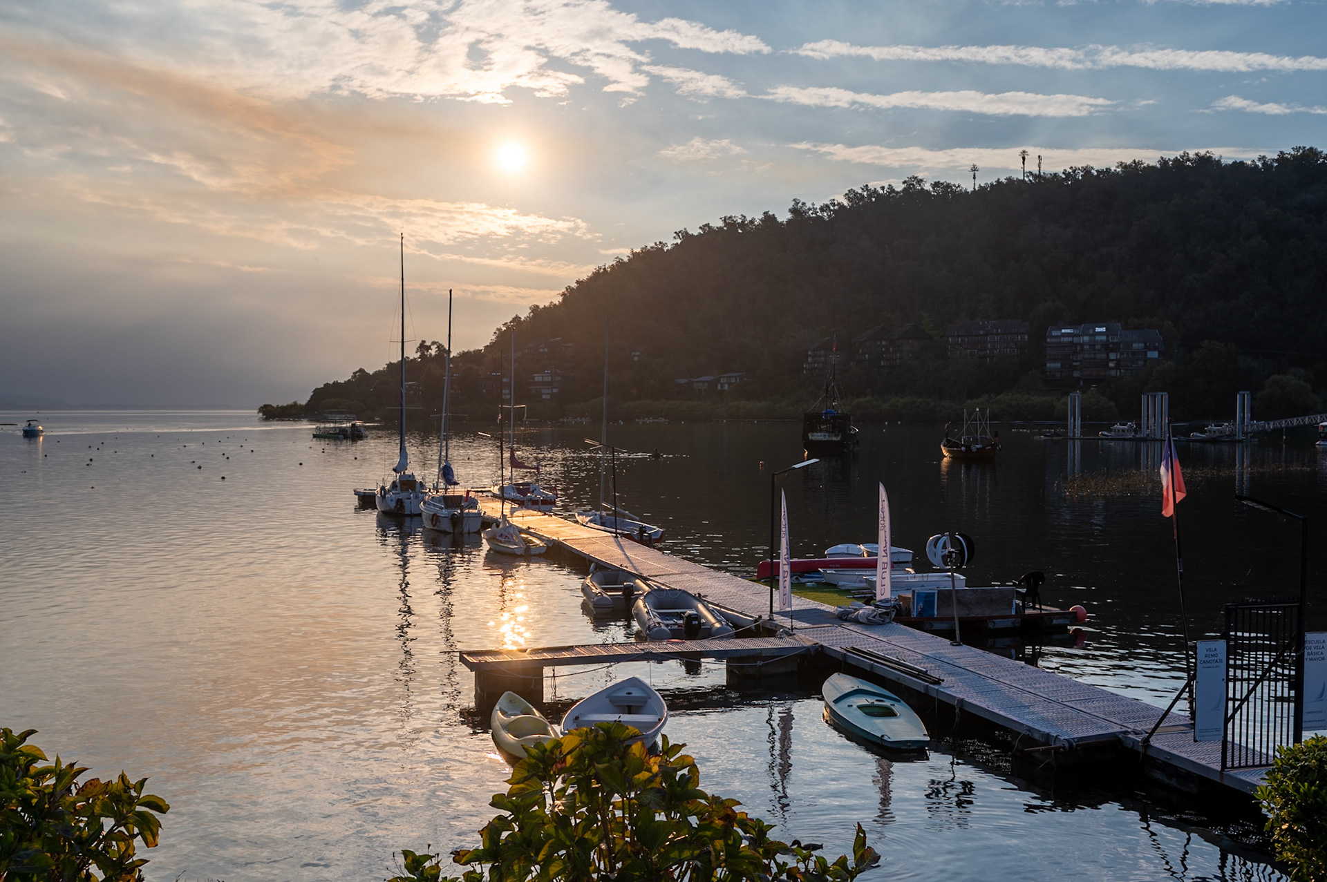 Setting sun in Pucon, Chile.