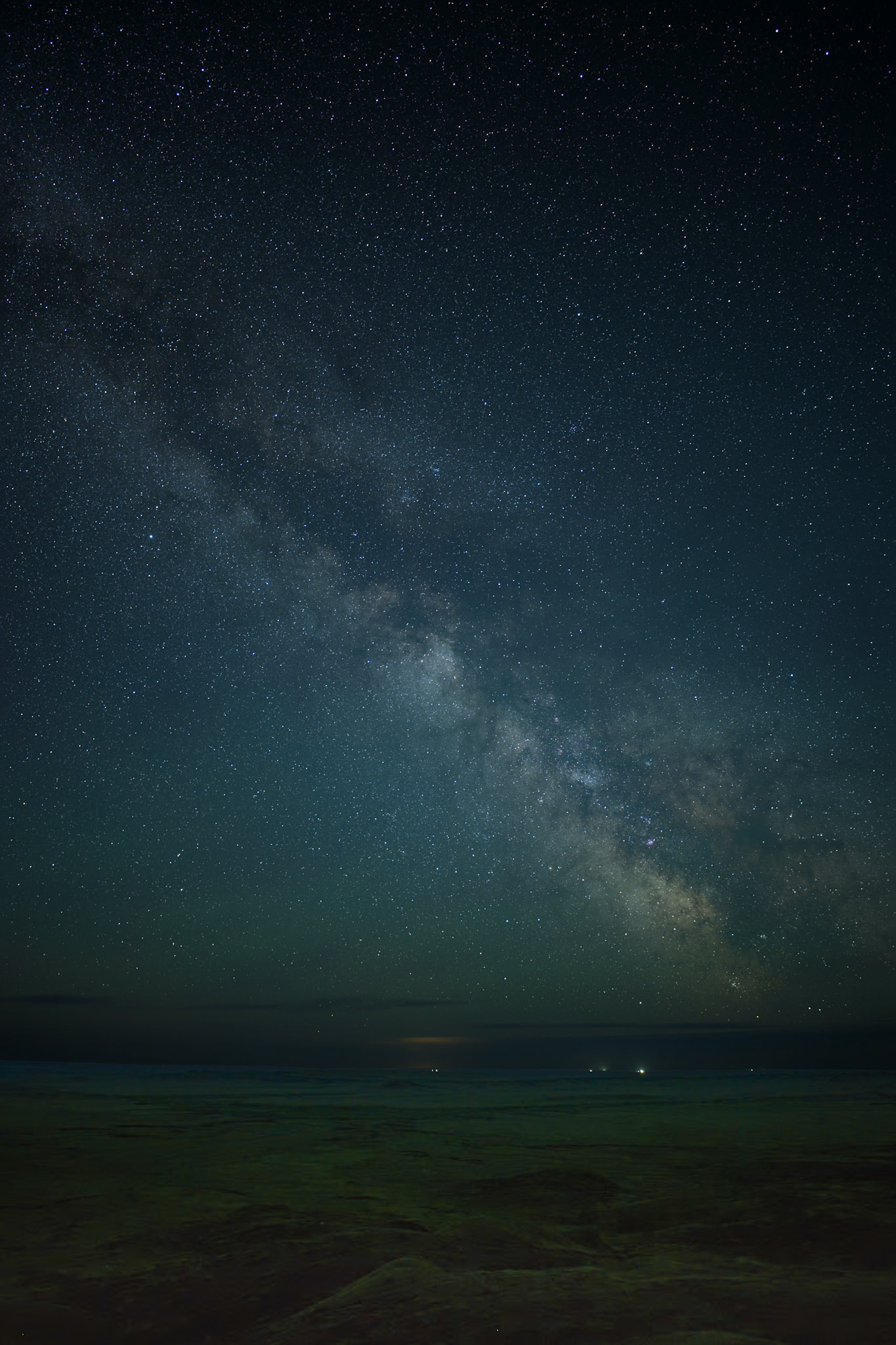 Milky way over Grasslands National Park - West Block, Saskatchewan.