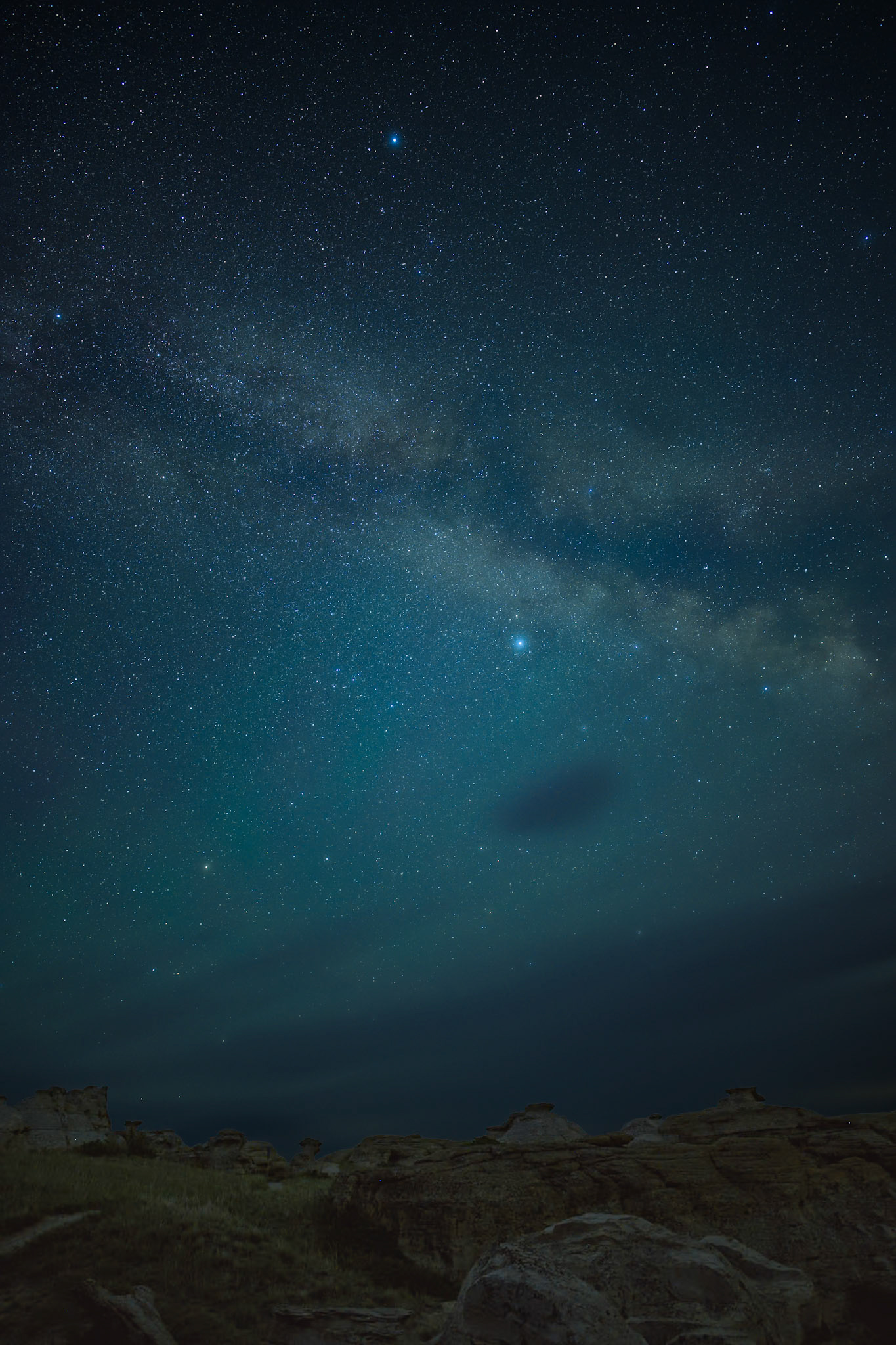 Milky Way over Writing-on-Stone Provincial Park in Alberta.