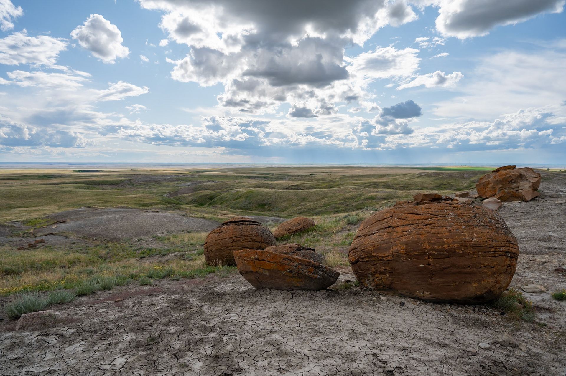 Some of the namesake rocks of Red Rock Coulee Natural Area in southern Alberta.
