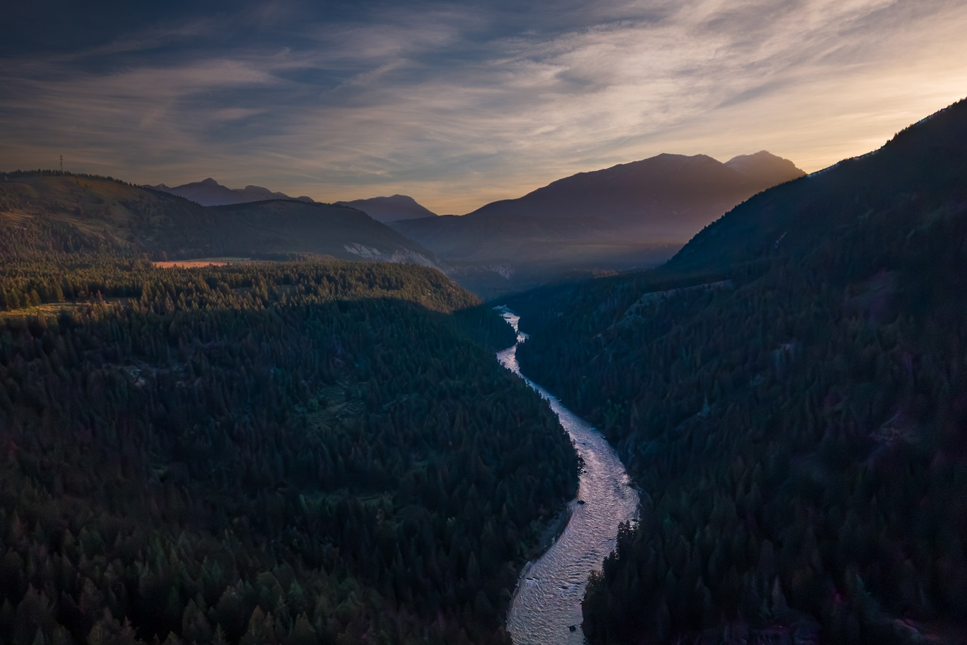 Sunrise near Elko, British Columbia.
