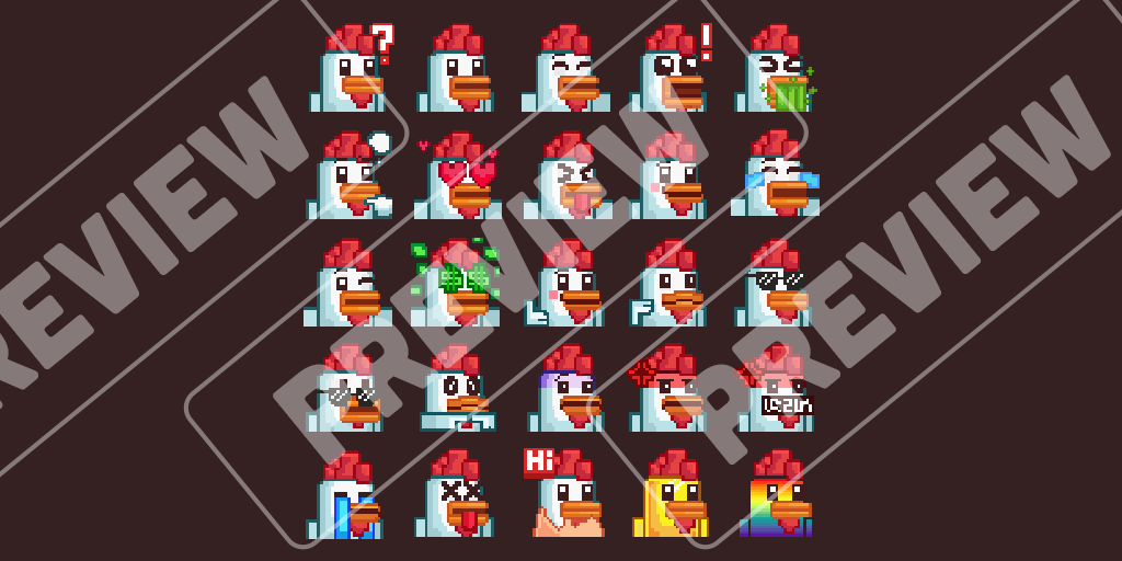 Chicken Emoji Pack by NycoleART