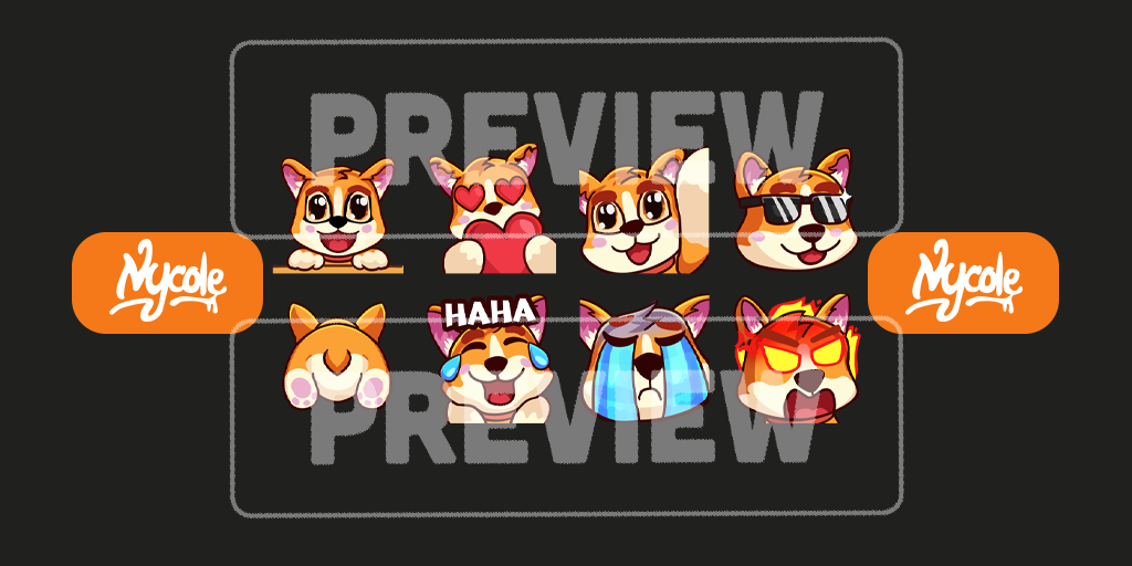 Corgi Emotes by NycoleART