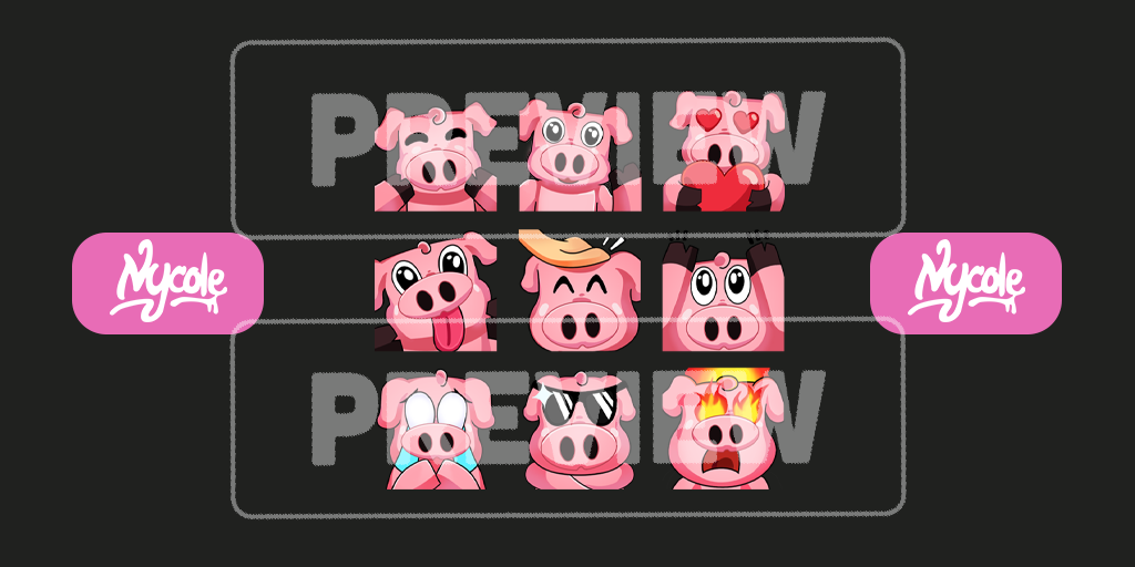 Piggy Emotes by NycoleART